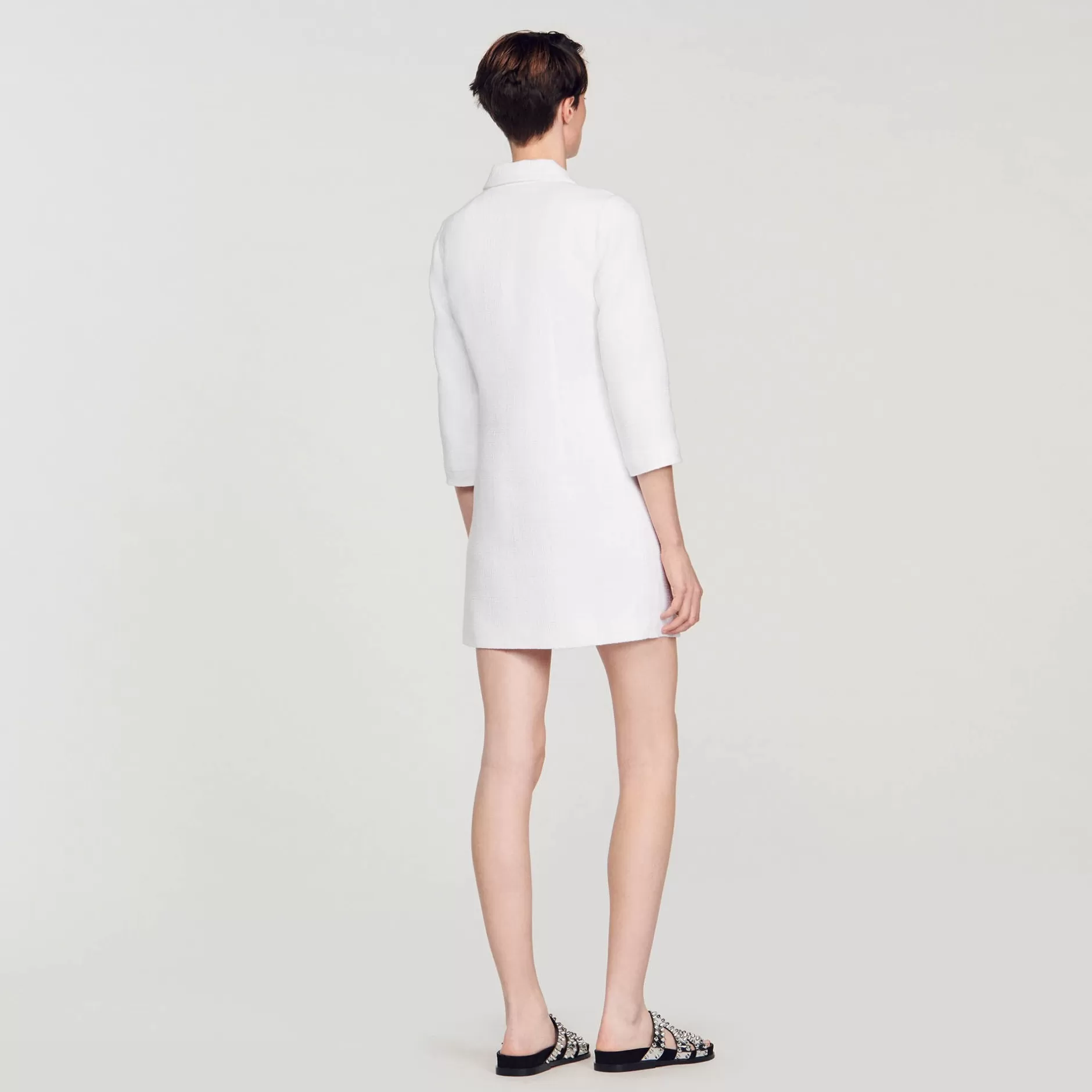 Sandro Abito Corto In Tweed Con Maniche Lunghe<Donna Abiti