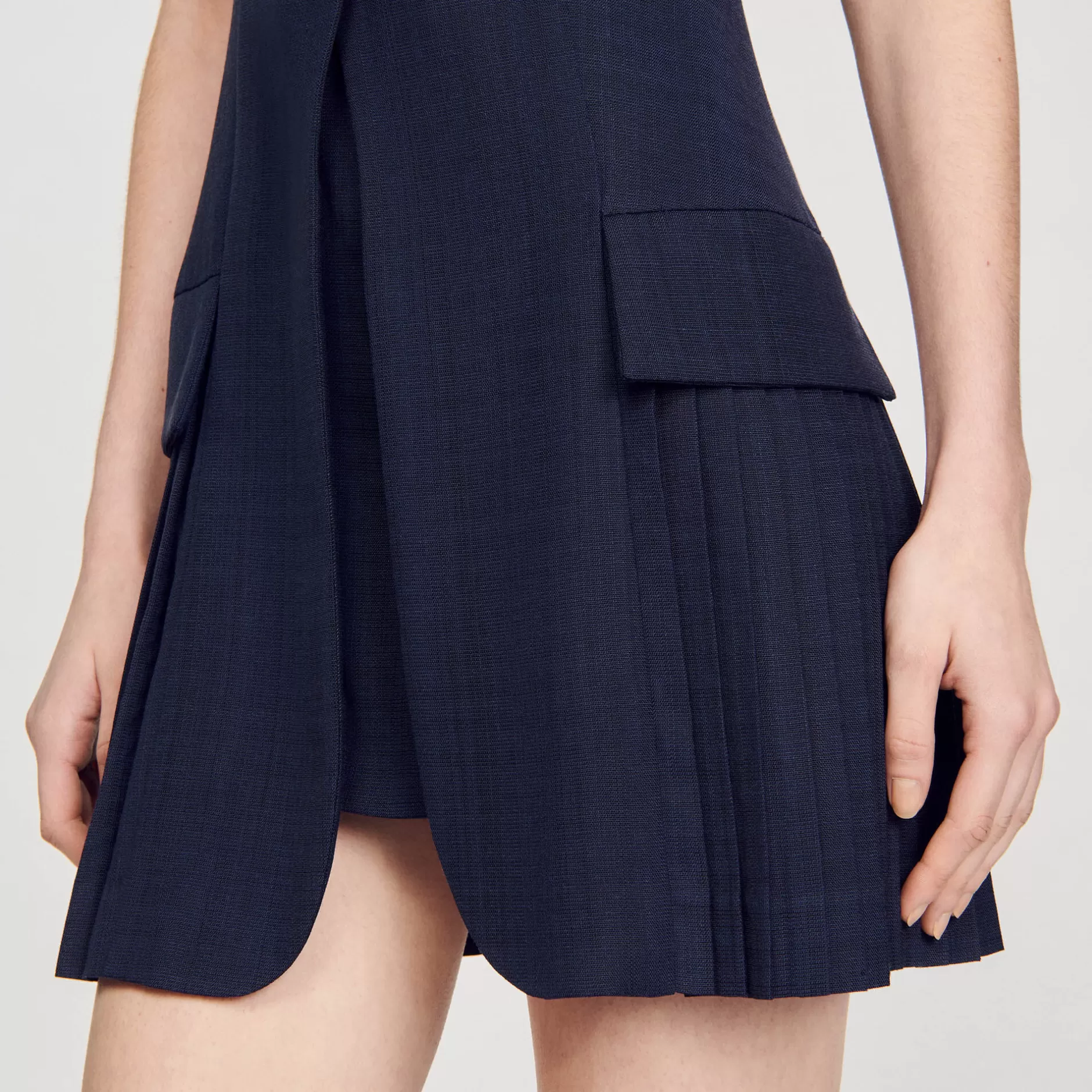 Sandro Abito Corto Stile Tailleur A Pieghe<Donna Abiti