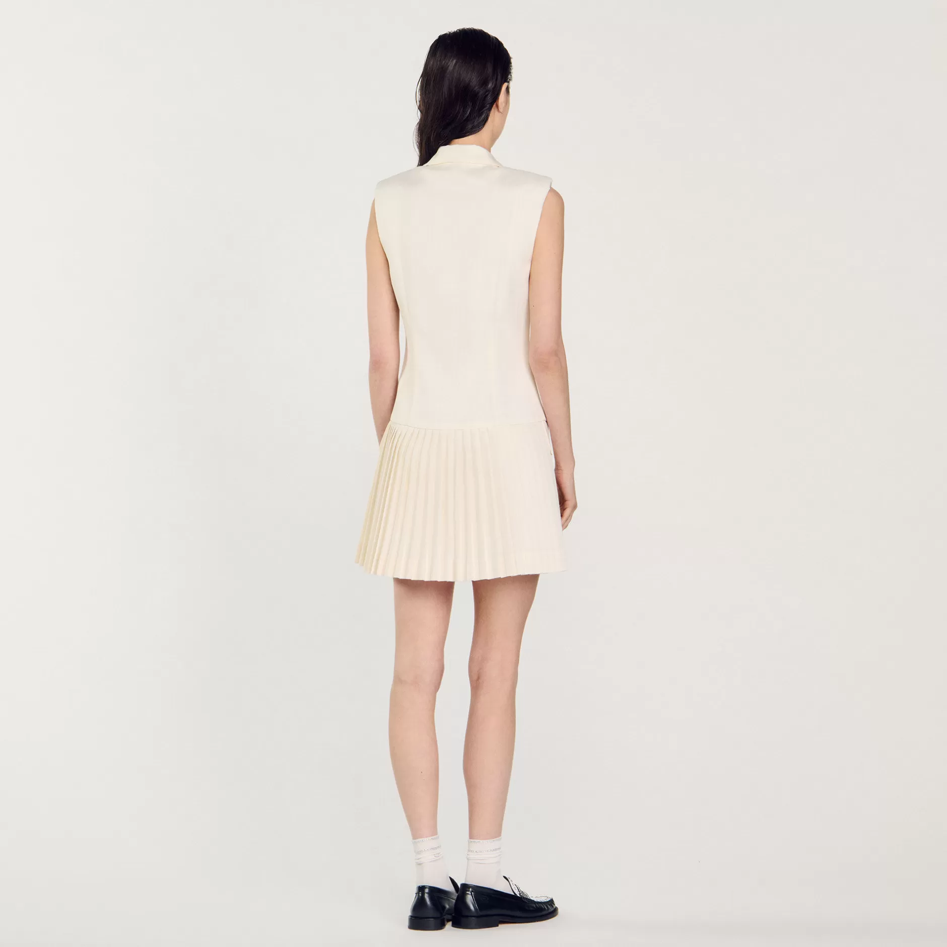 Sandro Abito Corto Stile Tailleur A Pieghe<Donna Abiti