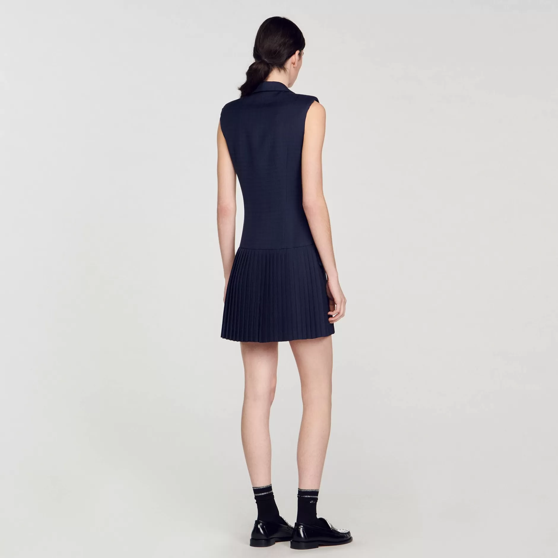 Sandro Abito Corto Stile Tailleur A Pieghe<Donna Abiti
