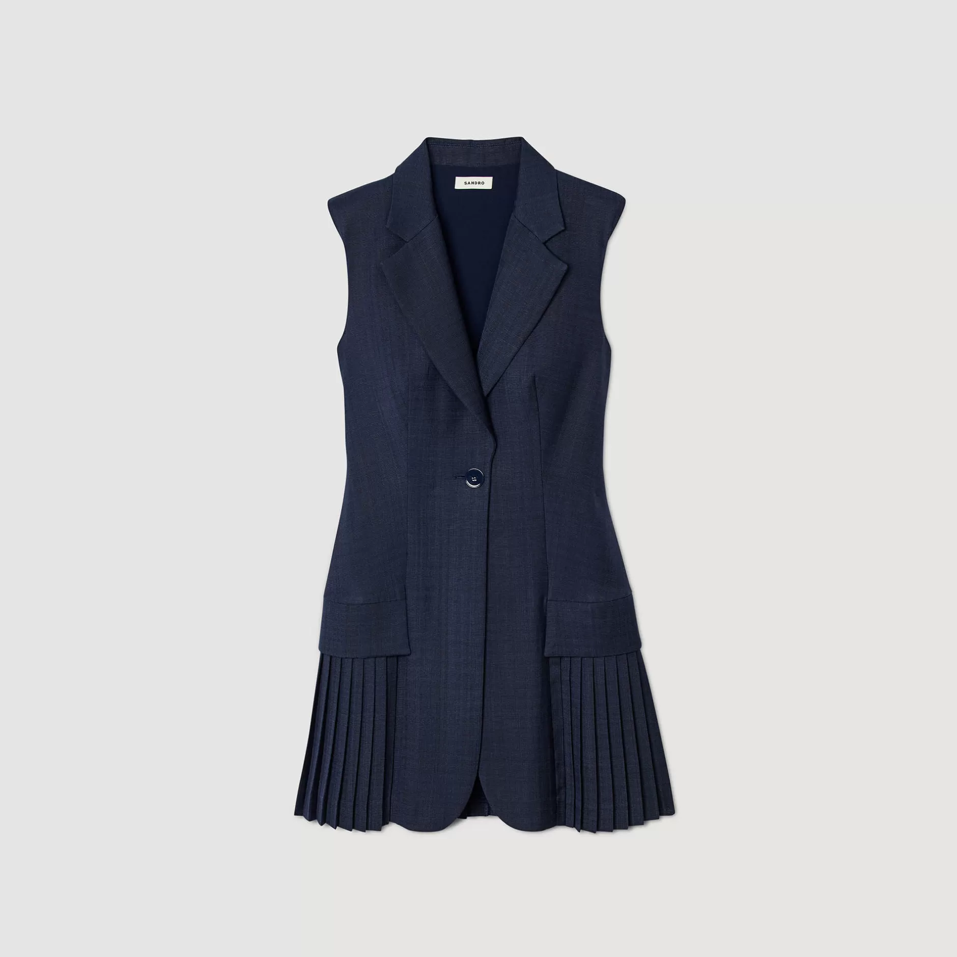 Sandro Abito Corto Stile Tailleur A Pieghe<Donna Abiti