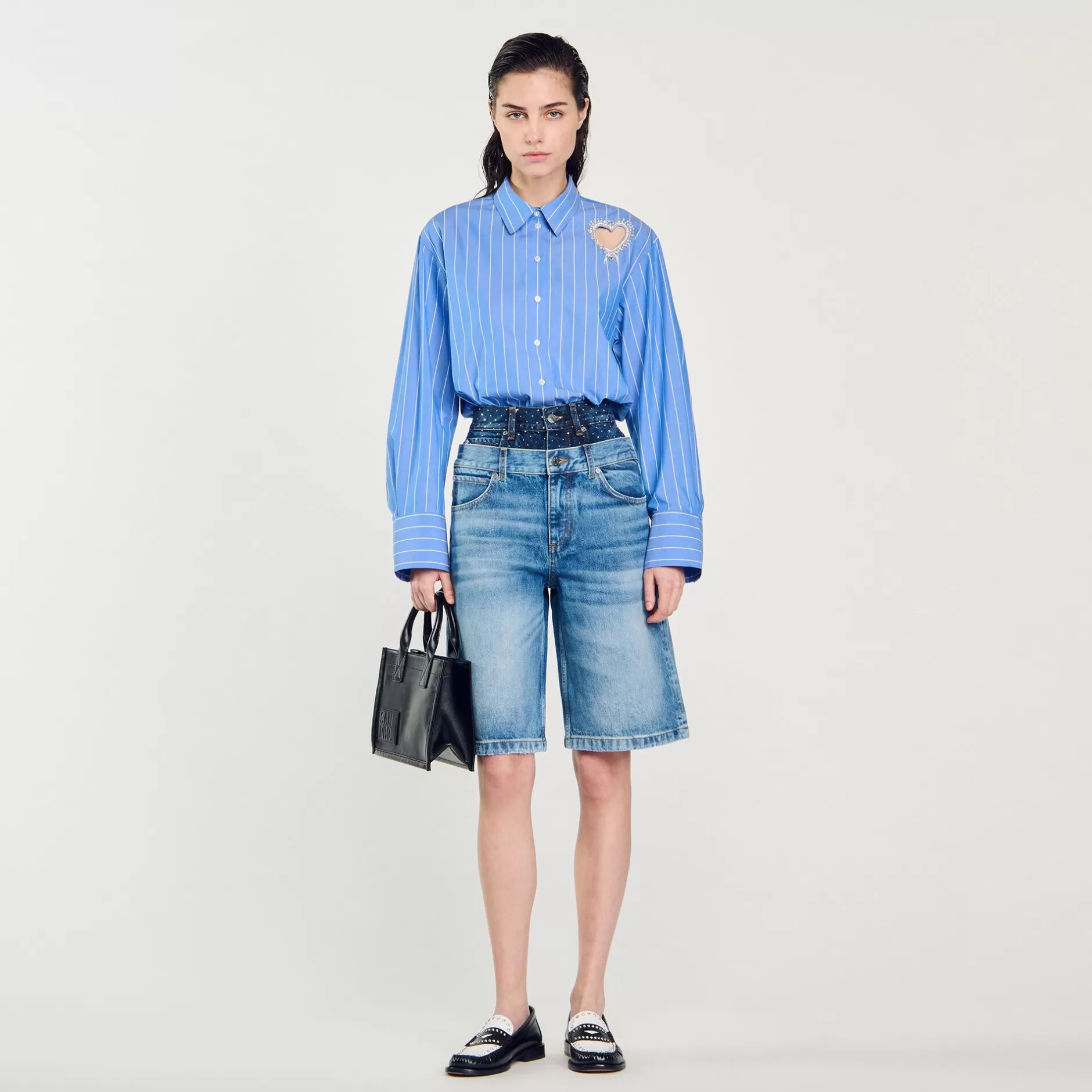 Sandro Bermuda Di Jeans Con Doppia Vita<Donna Gonne & Short