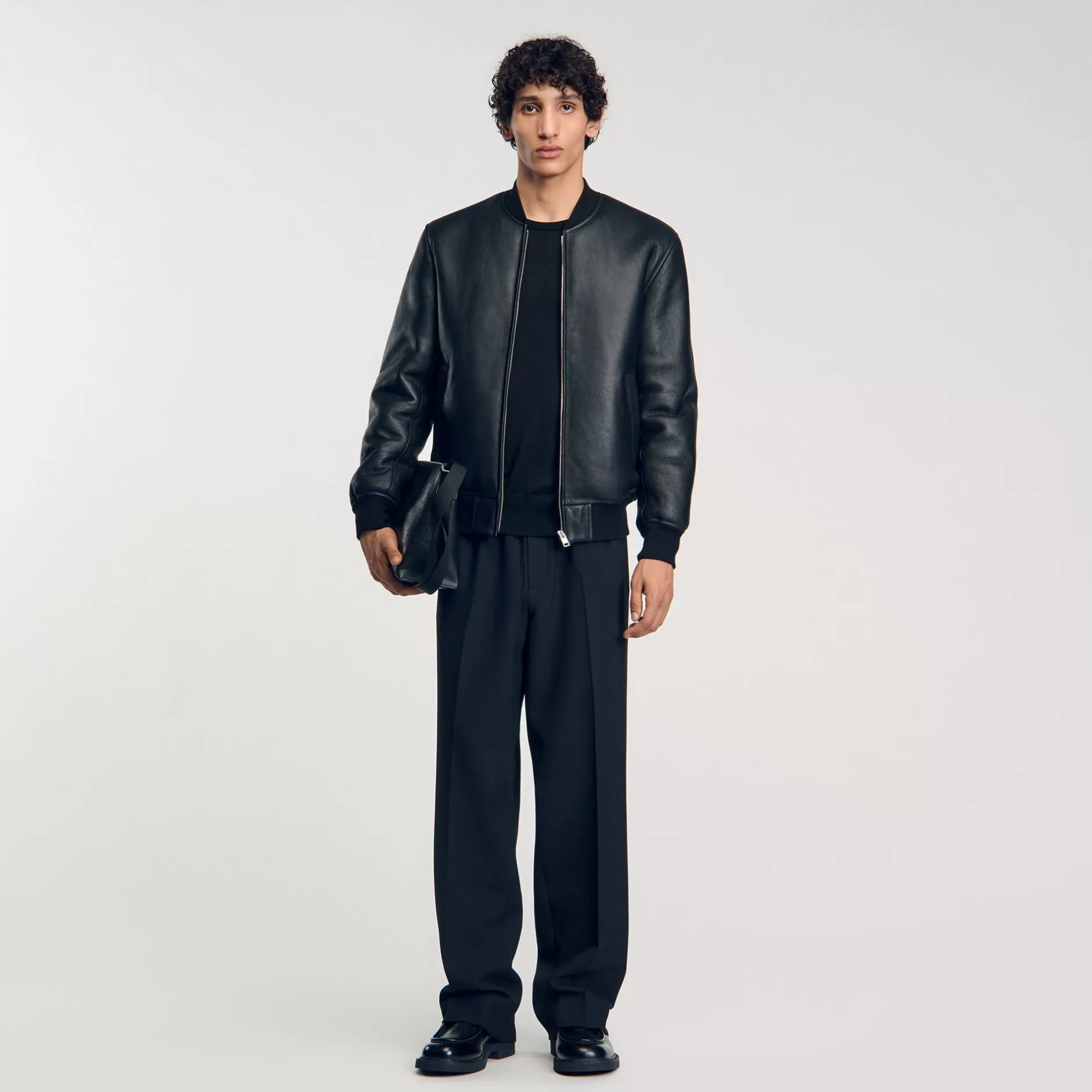 Sandro Bomber In Shearling<Uomo Cappotti & Giubbotti