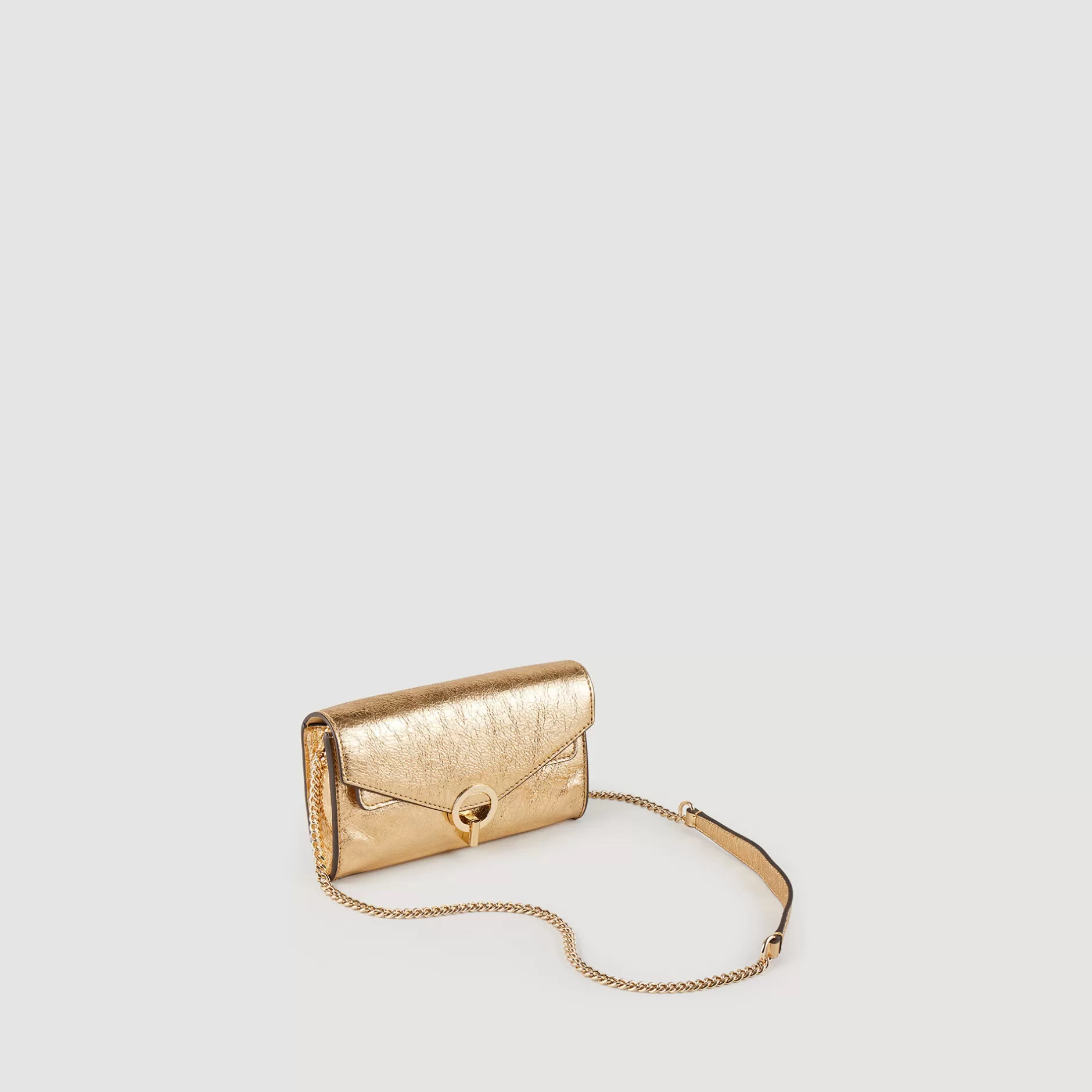 Sandro Borsa A Pochette In Pelle Dorata<Donna Borse A Spalla | Borse Mini