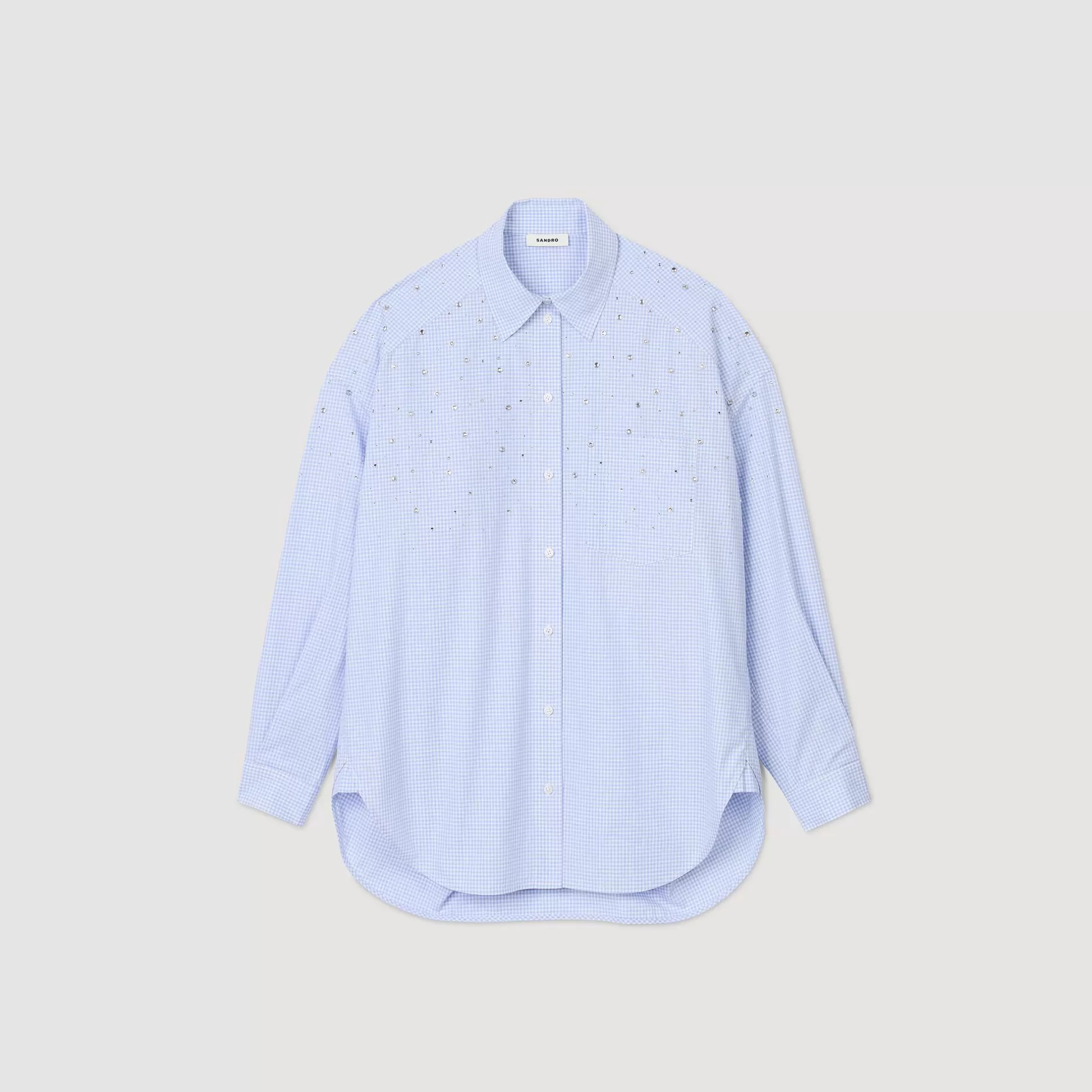 Sandro Camicia A Quadri Decorata Con Borchie<Donna Top & Camicie