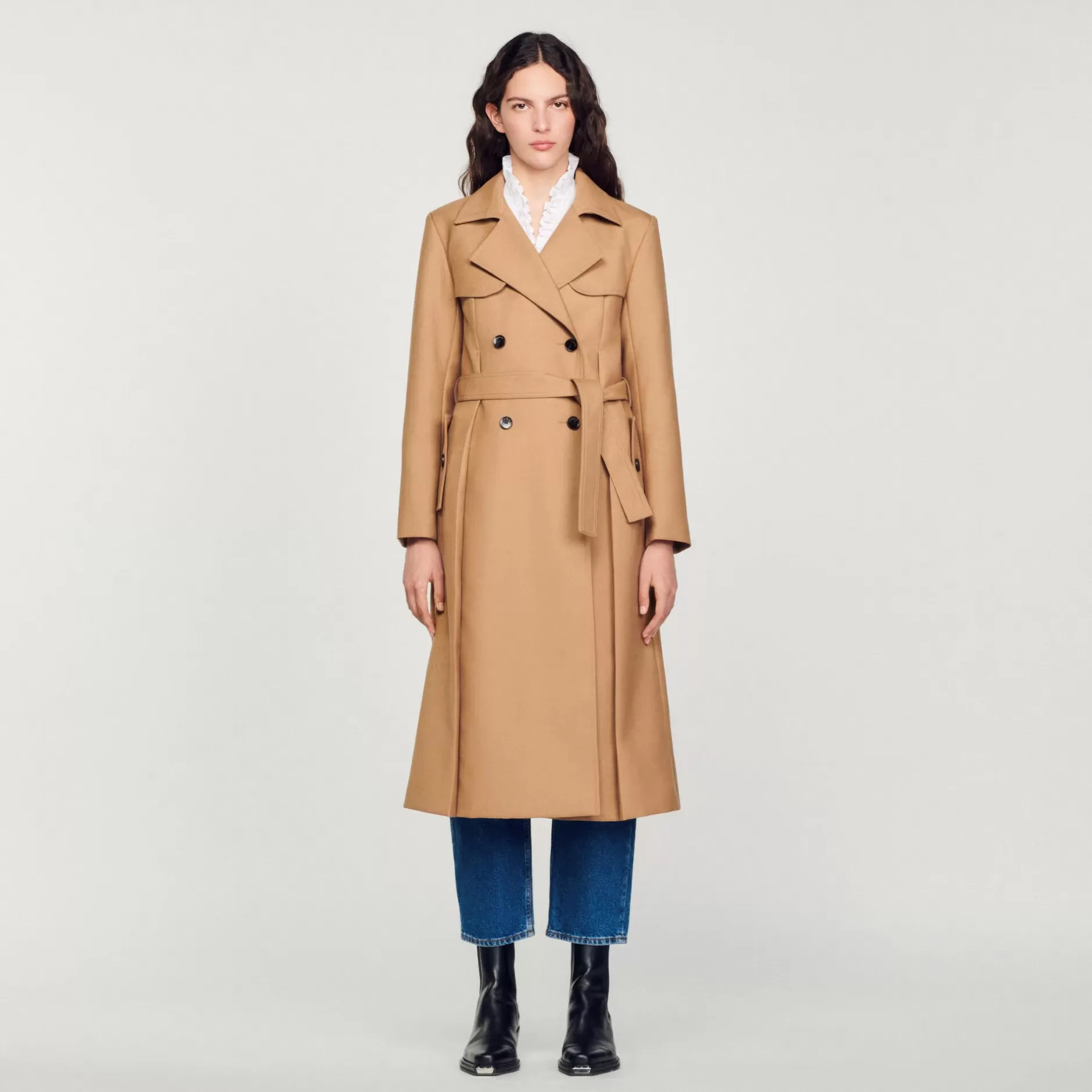 Sandro Cappotto Lungo Stile Trench<Donna Cappotti