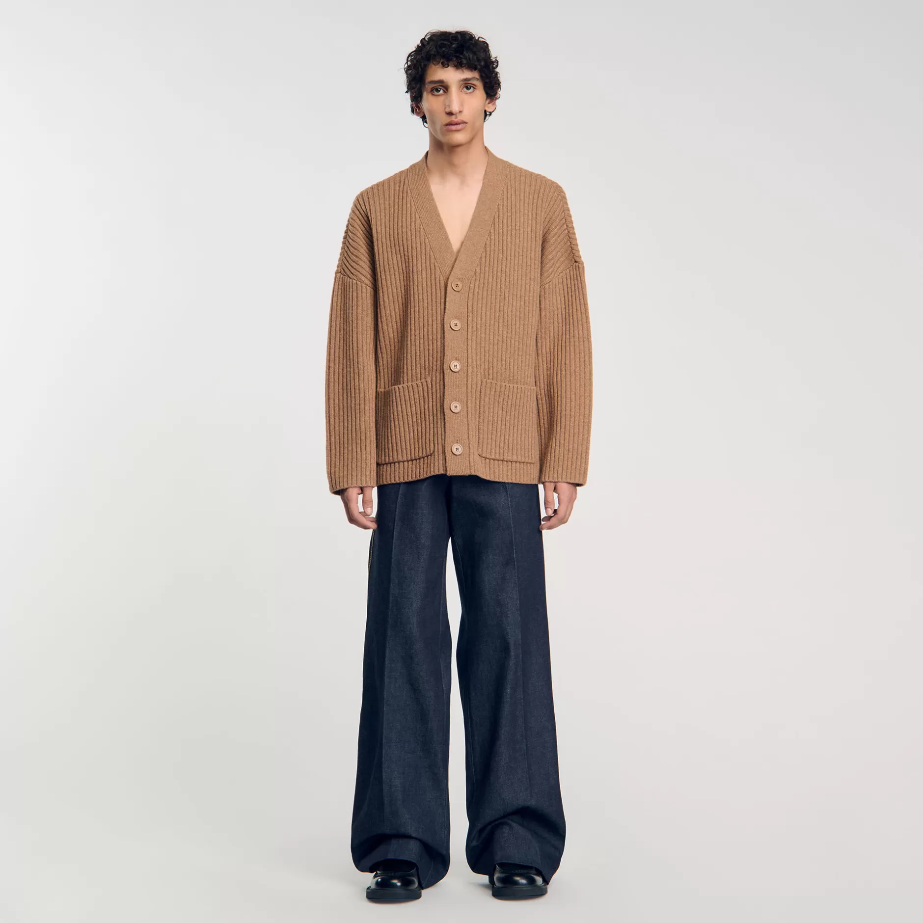 Sandro Cardigan Oversize A Coste<Uomo Maglioni & Cardigan