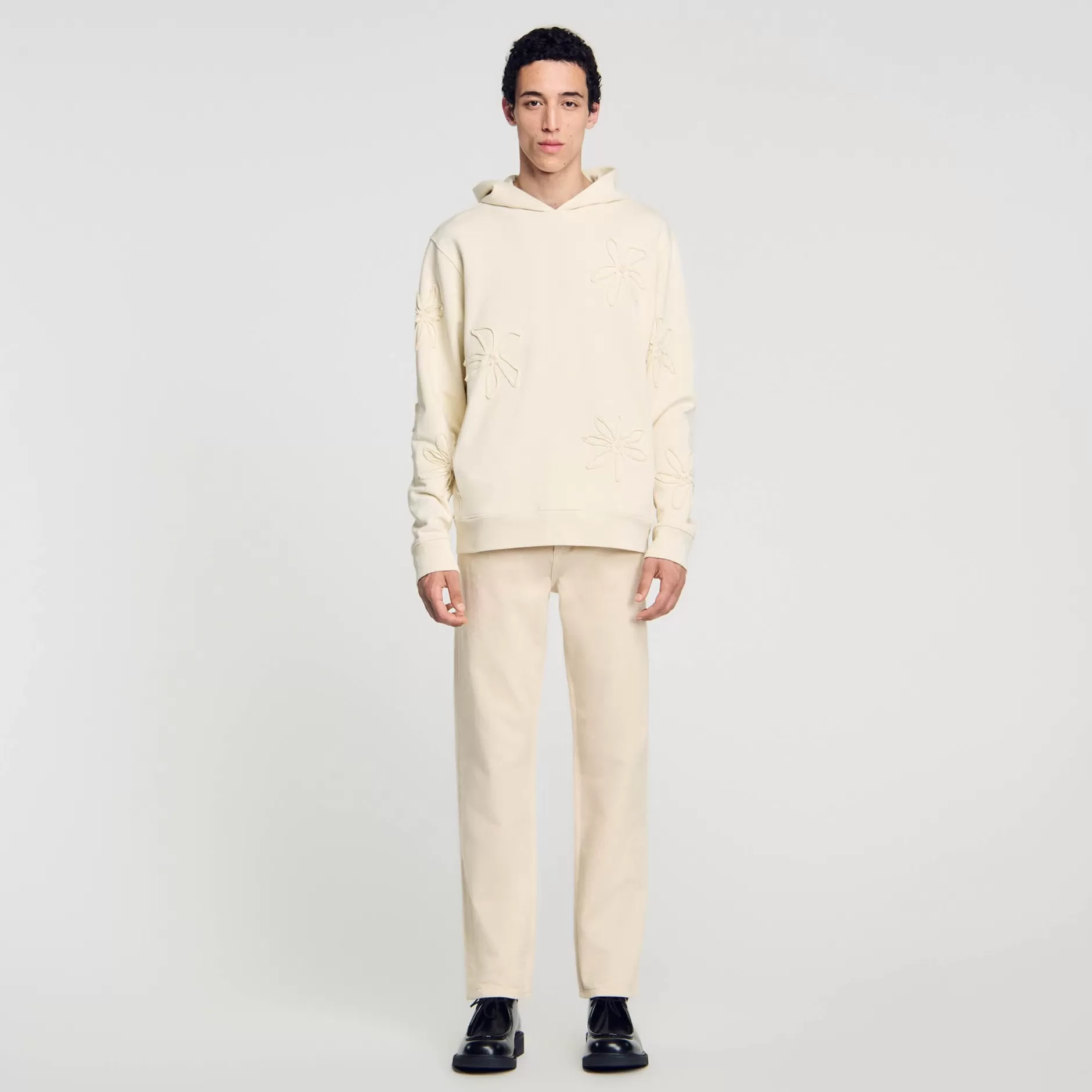 Sandro Felpa Con Cappuccio Con Fiori Decorativi<Uomo Felpe & Jogging