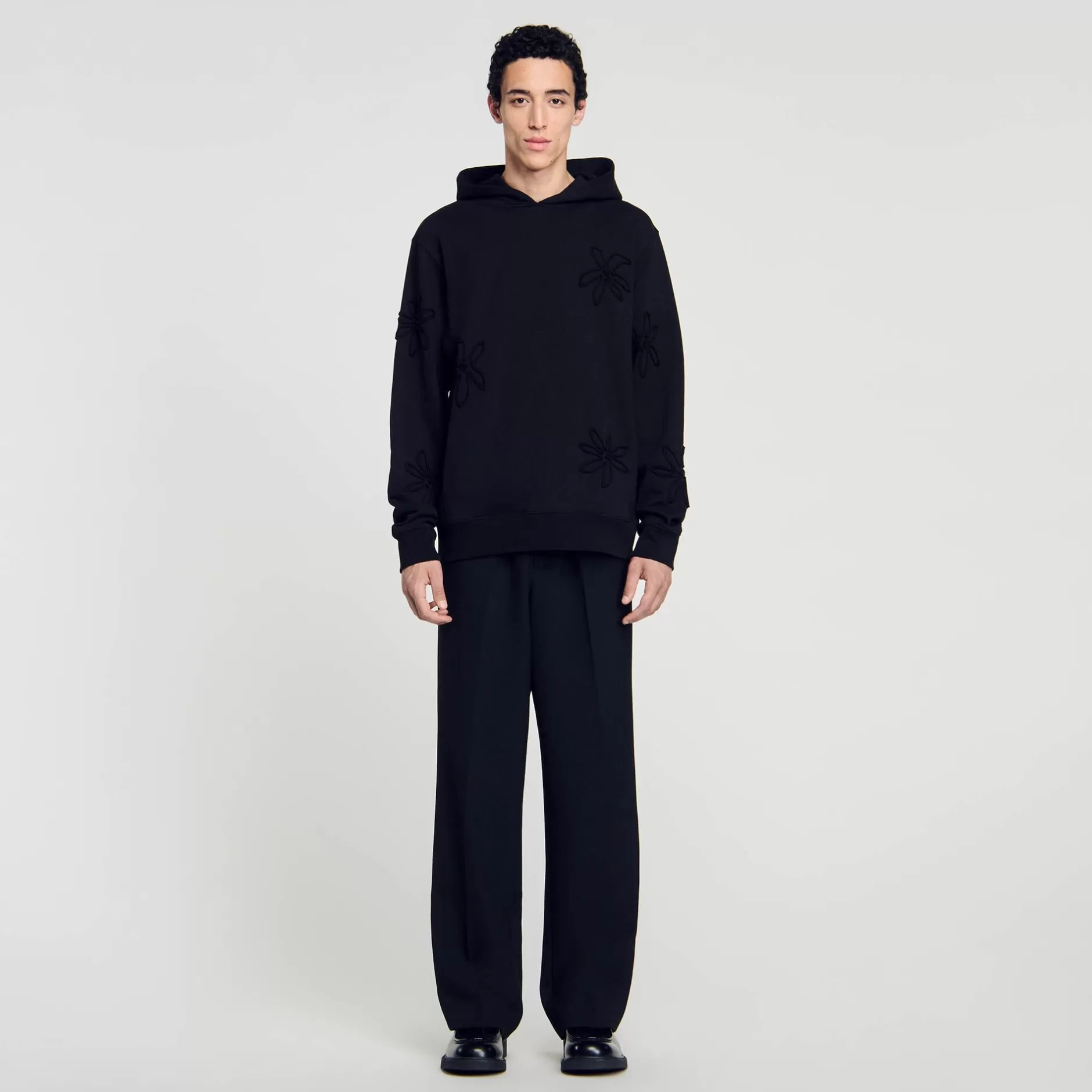 Sandro Felpa Con Cappuccio Con Fiori Decorativi<Uomo Felpe & Jogging