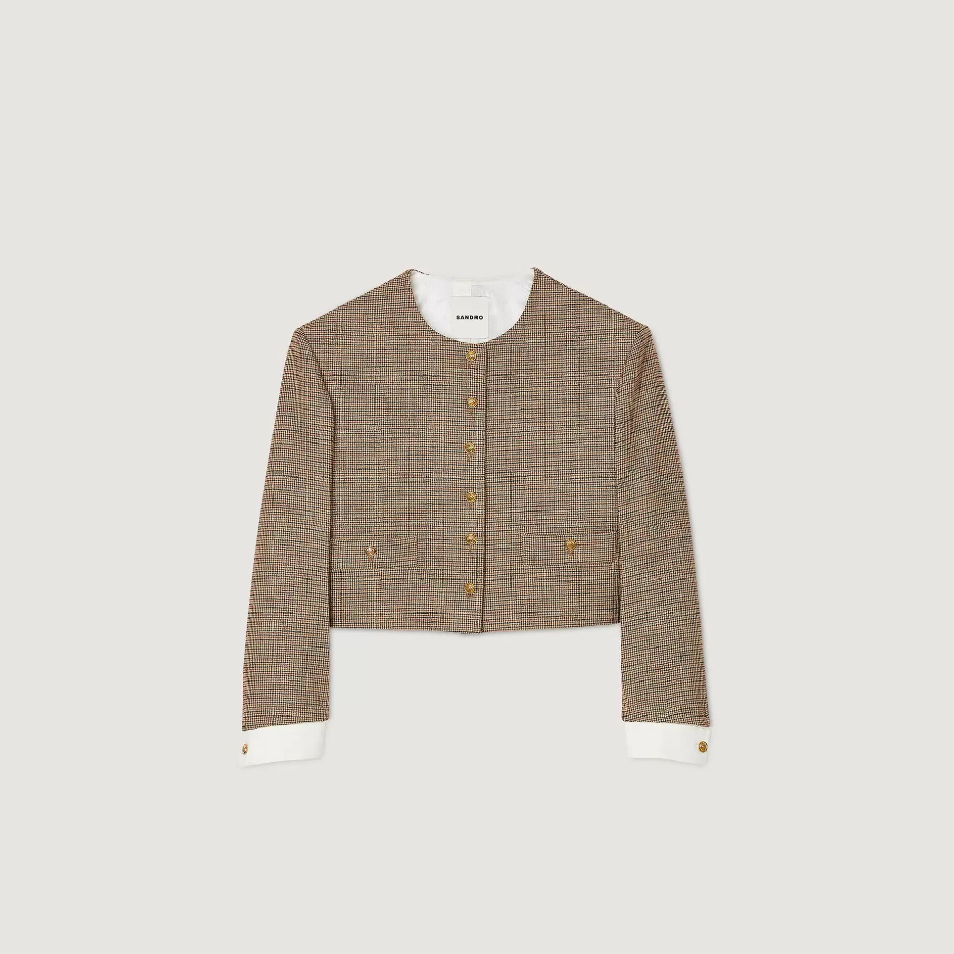 Sandro Giacca Corta Con Mini Pied De Poule<Donna Giacche & Giubbotti
