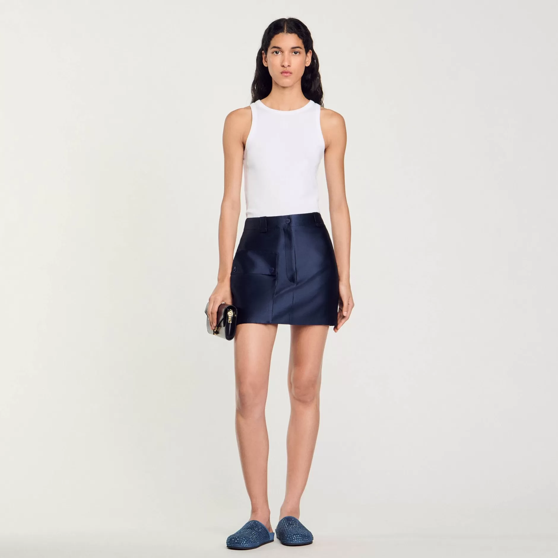 Sandro Gonna Corta Satinata<Donna Gonne & Short