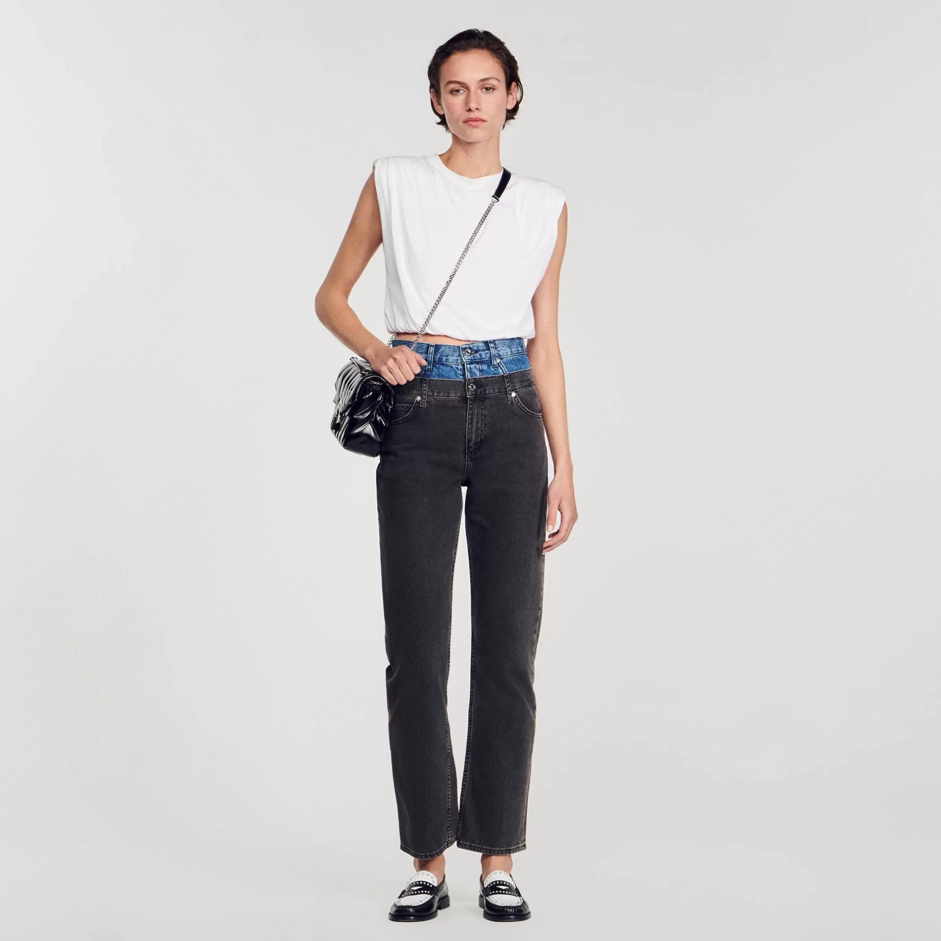 Sandro Jeans A Doppia Cintura Bicolore<Donna Pantaloni & Jeans
