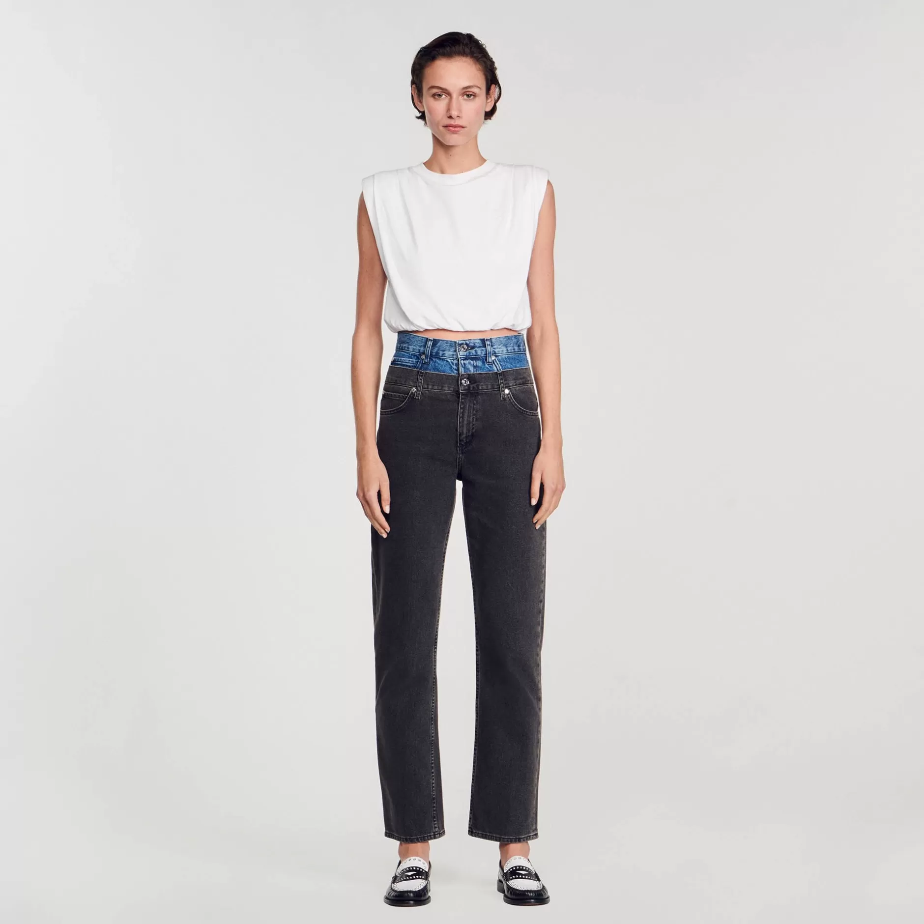 Sandro Jeans A Doppia Cintura Bicolore<Donna Pantaloni & Jeans