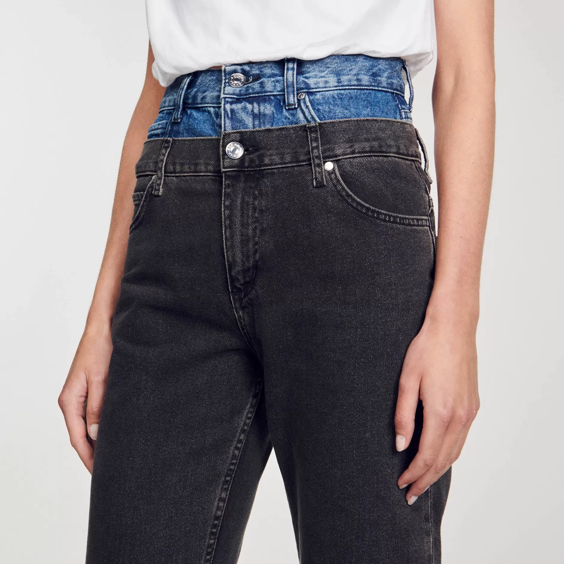 Sandro Jeans A Doppia Cintura Bicolore<Donna Pantaloni & Jeans