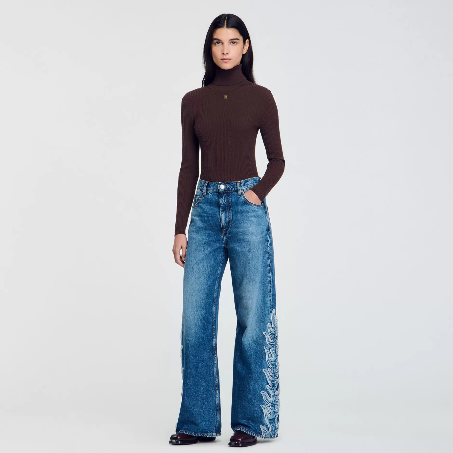 Sandro Jeans Svasati Con Fiamme<Donna Pantaloni & Jeans