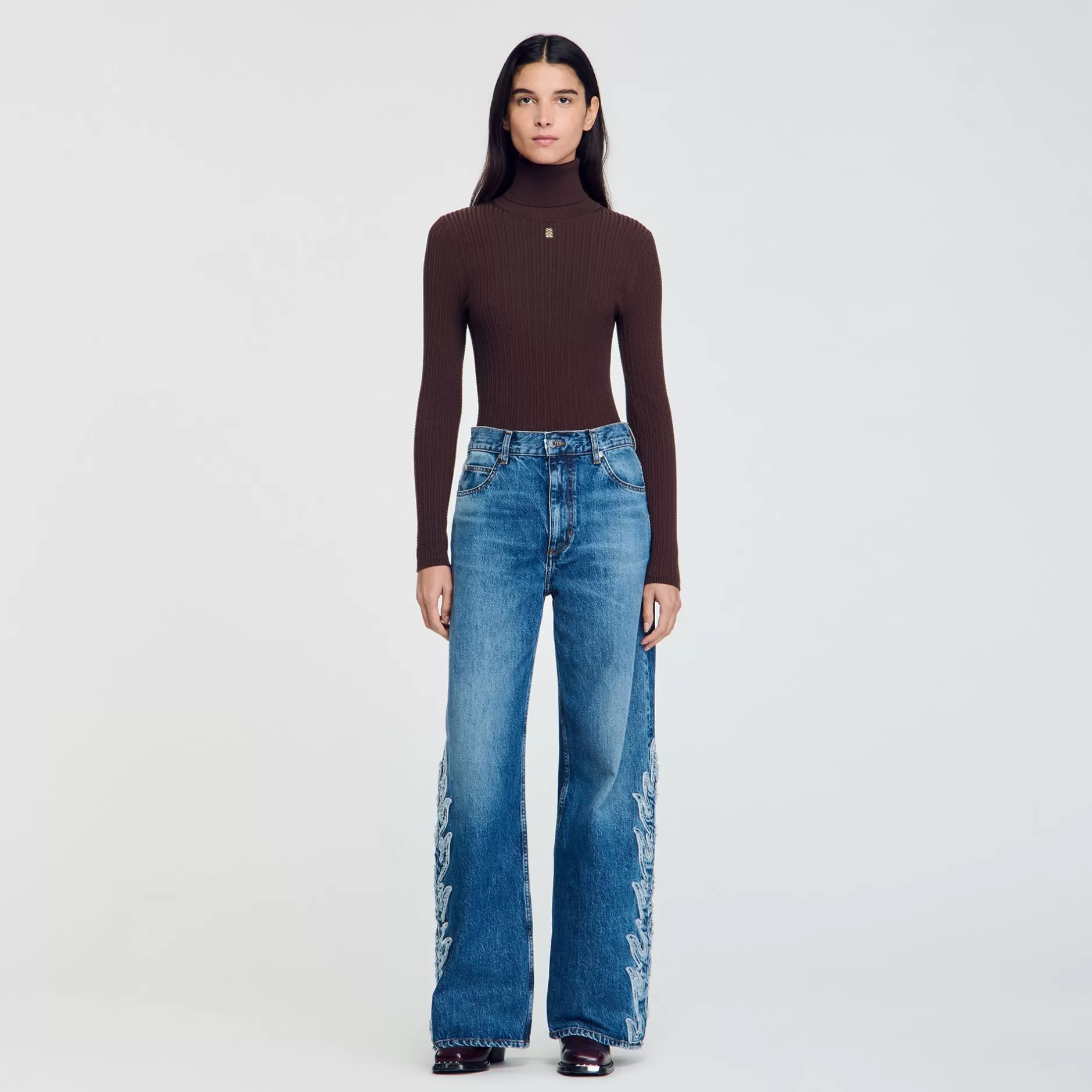 Sandro Jeans Svasati Con Fiamme<Donna Pantaloni & Jeans