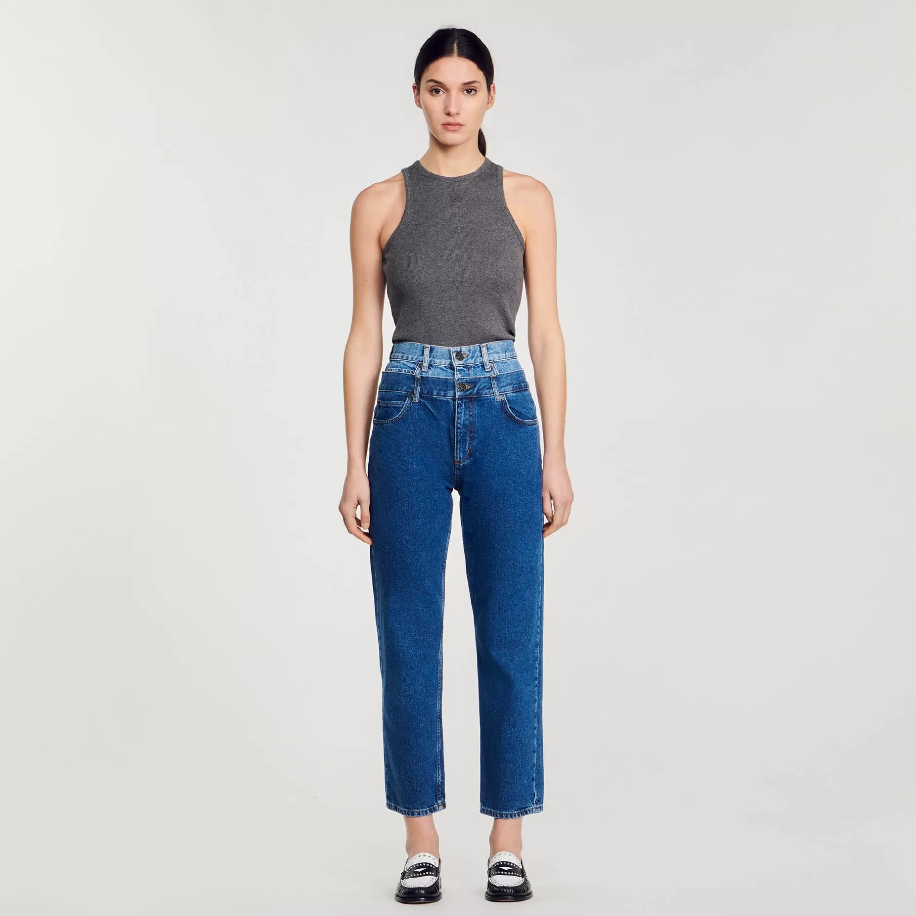 Sandro Jeans Trompe L’œil Linea Mom<Donna Pantaloni & Jeans