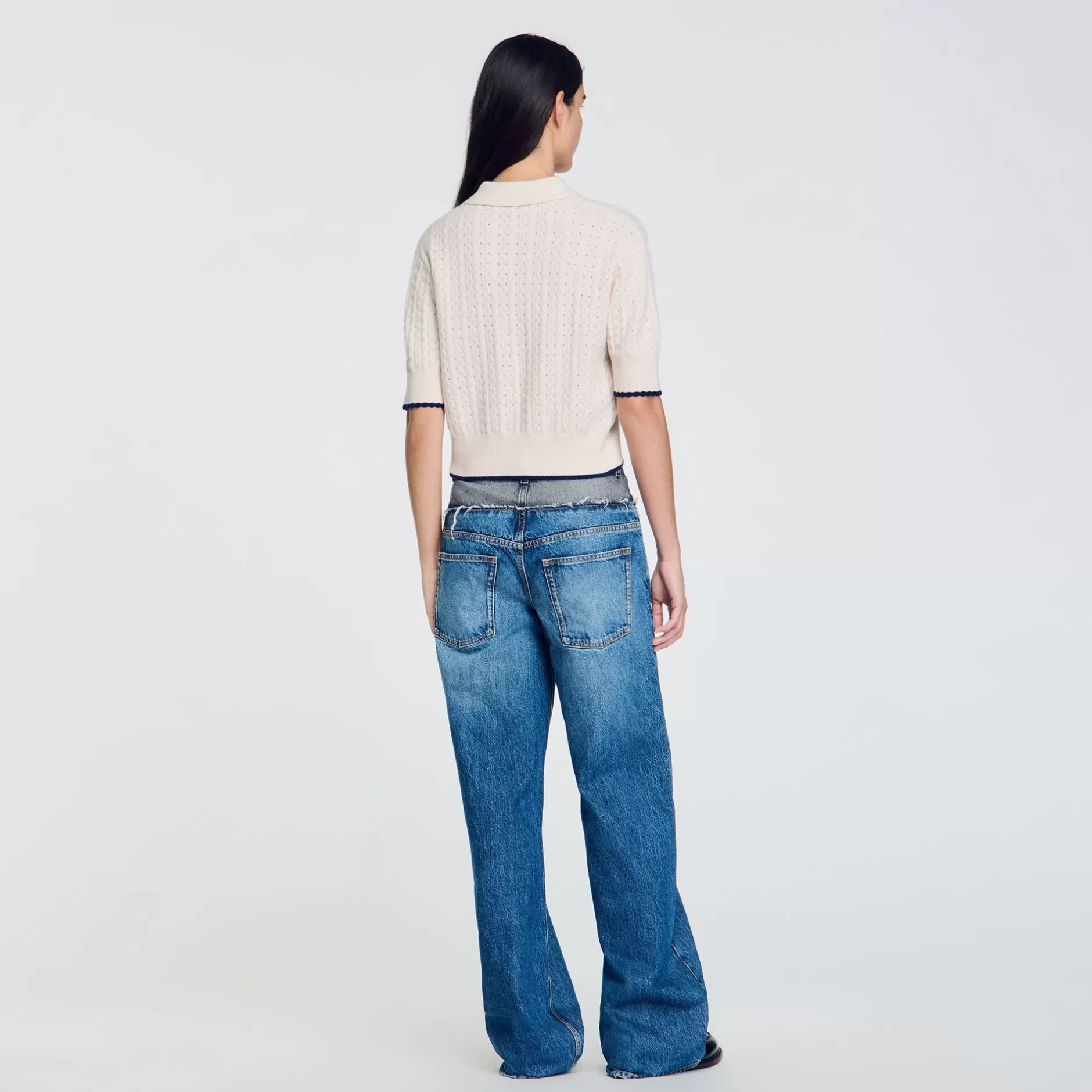 Sandro Maglione Corto Con Bordino A Contrasto<Donna Maglieria & Cardigan
