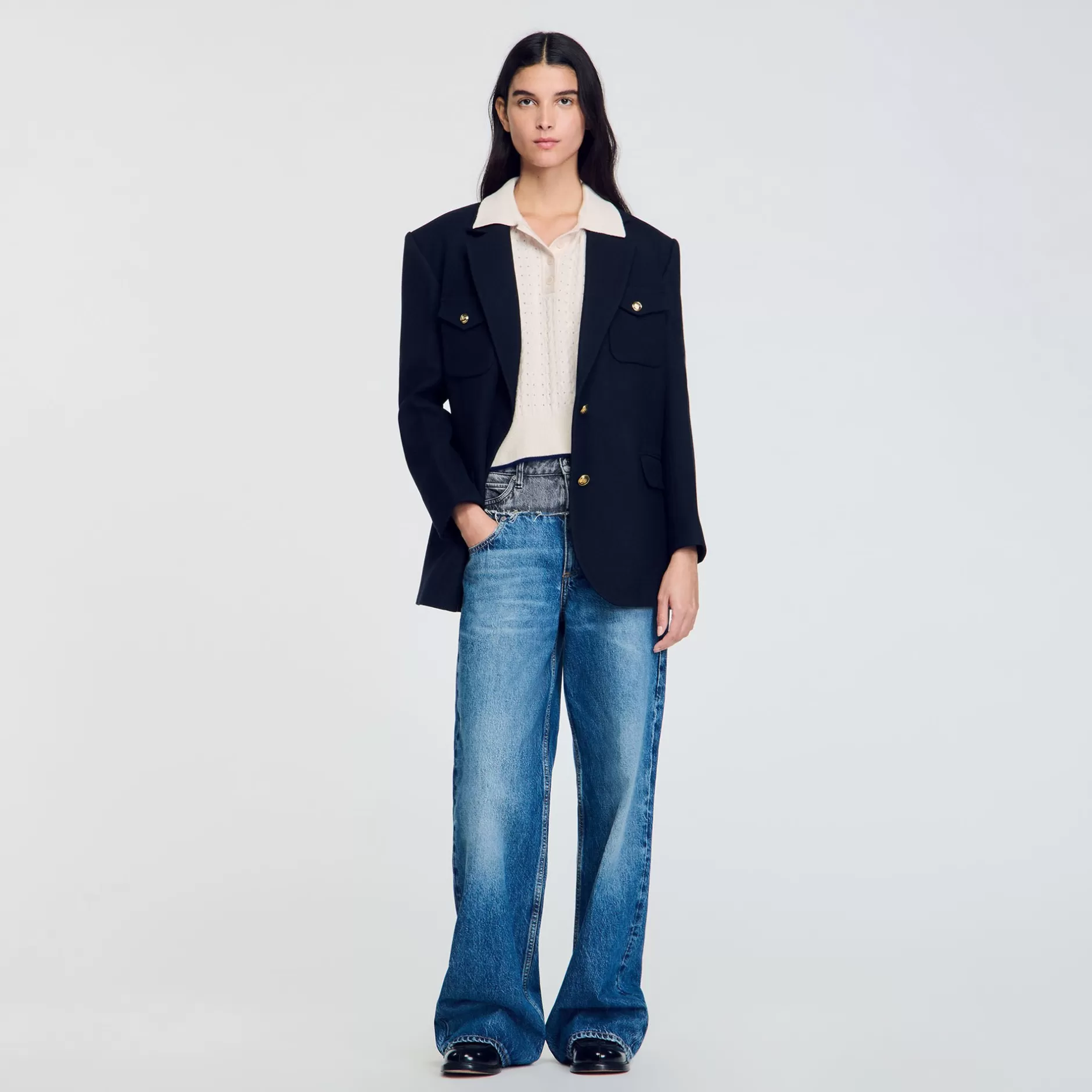Sandro Maglione Corto Con Bordino A Contrasto<Donna Maglieria & Cardigan