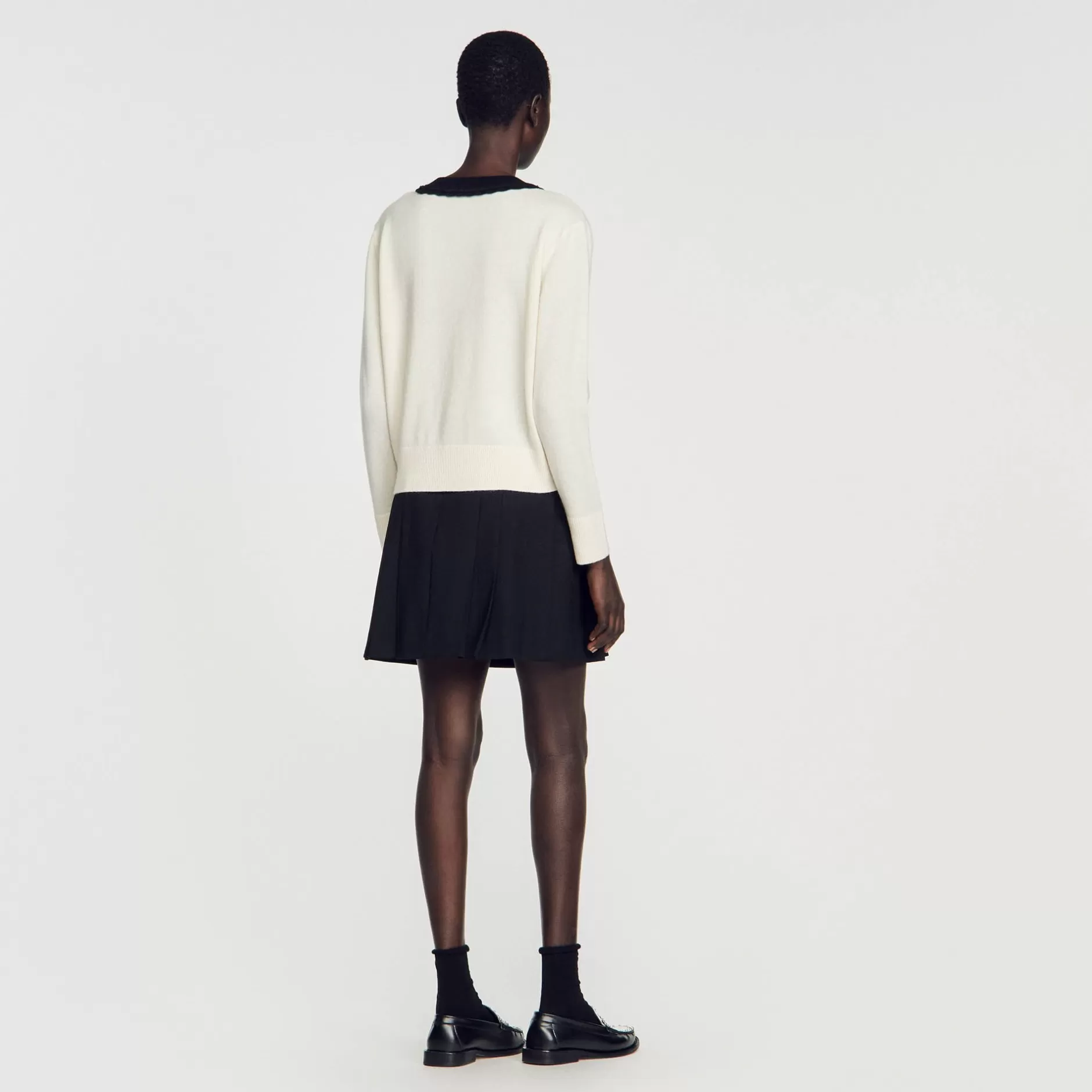 Sandro Maglione Scollo A V Bicolor<Donna Maglieria & Cardigan