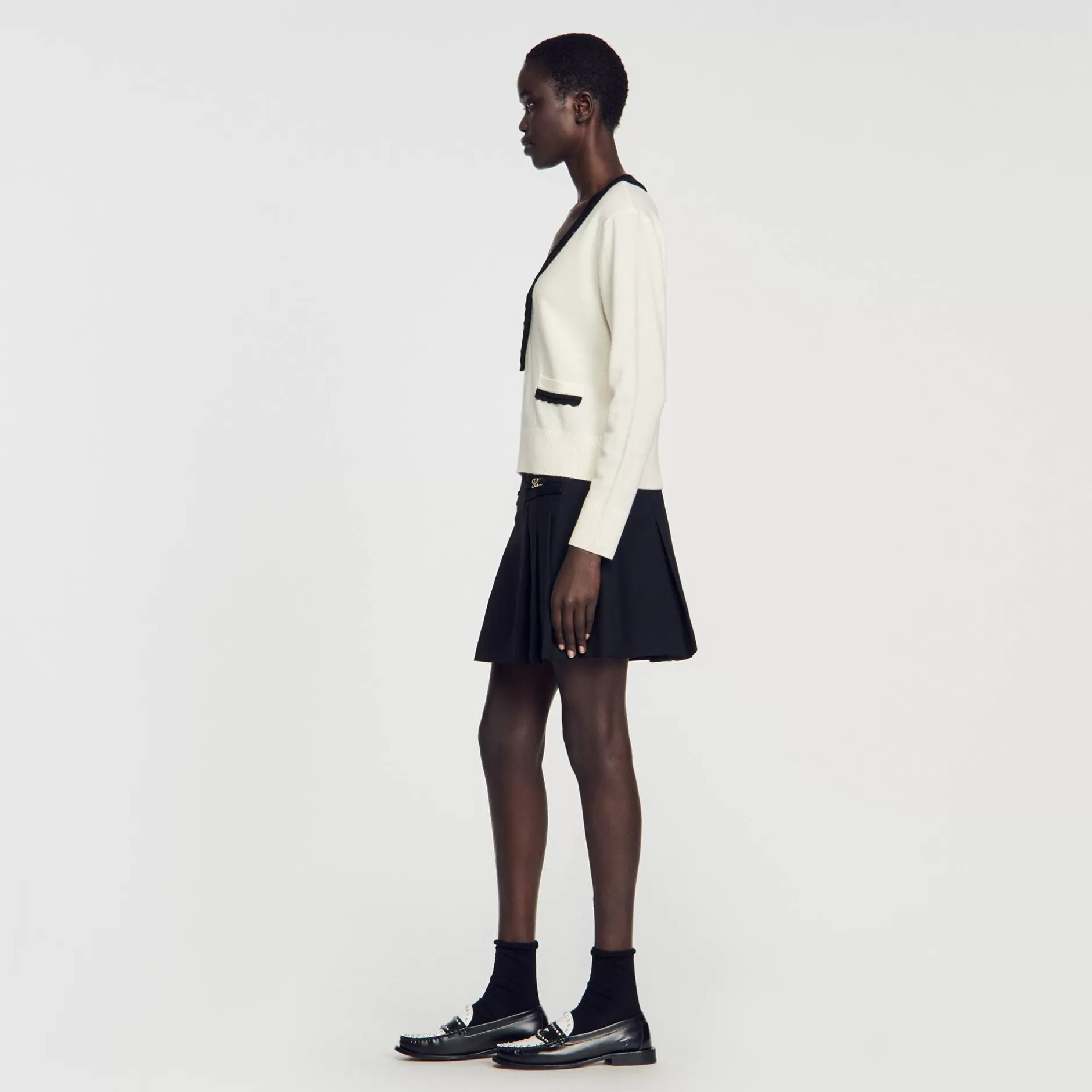Sandro Maglione Scollo A V Bicolor<Donna Maglieria & Cardigan