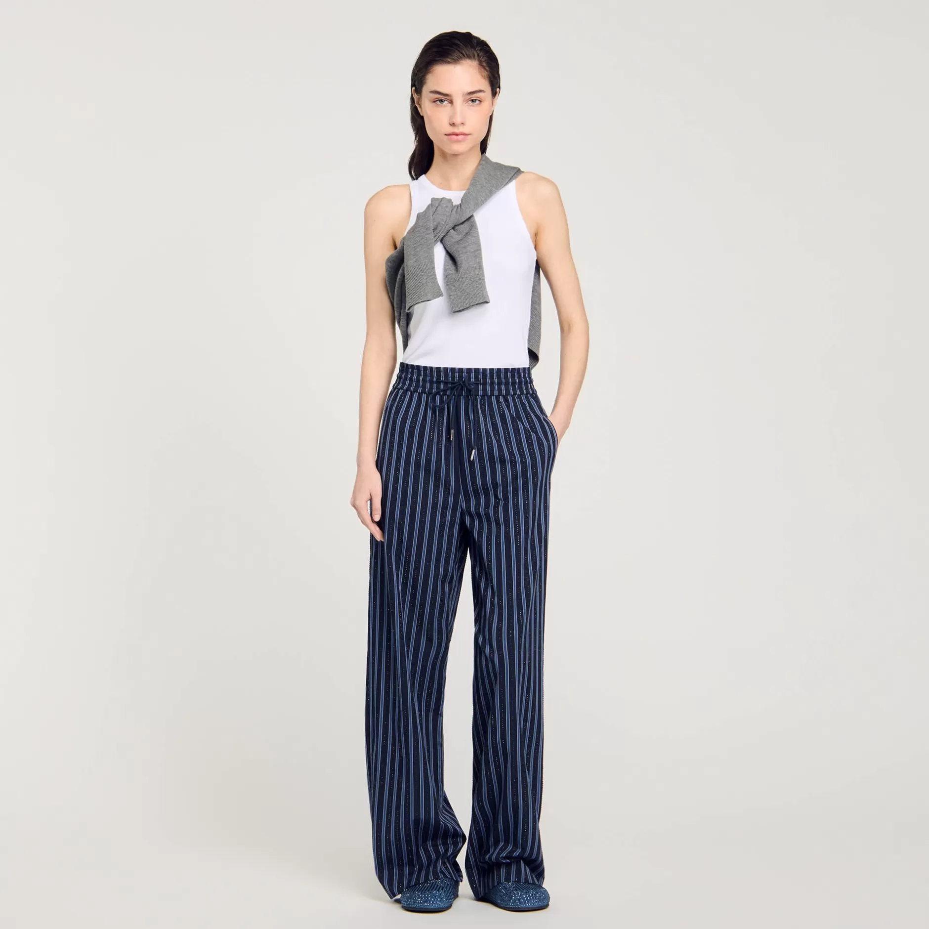 Sandro Pantaloni A Righe<Donna Sets | Pantaloni & Jeans