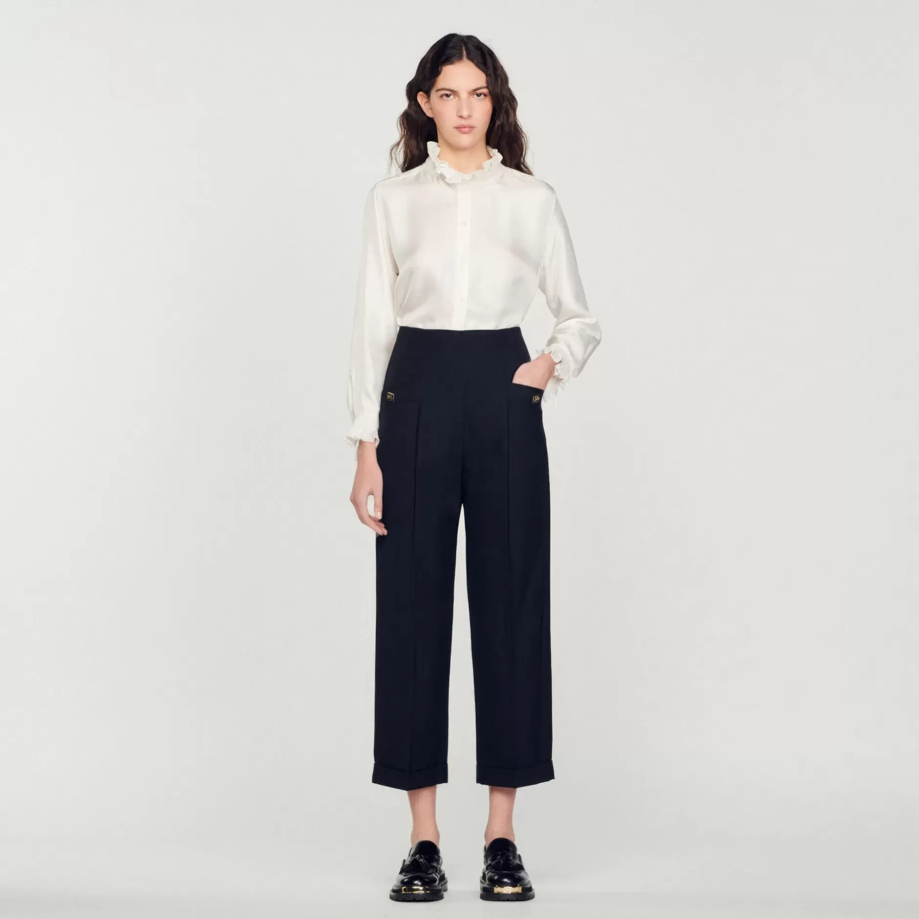 Sandro Pantaloni A Vita Alta<Donna Tailleur | Pantaloni & Jeans