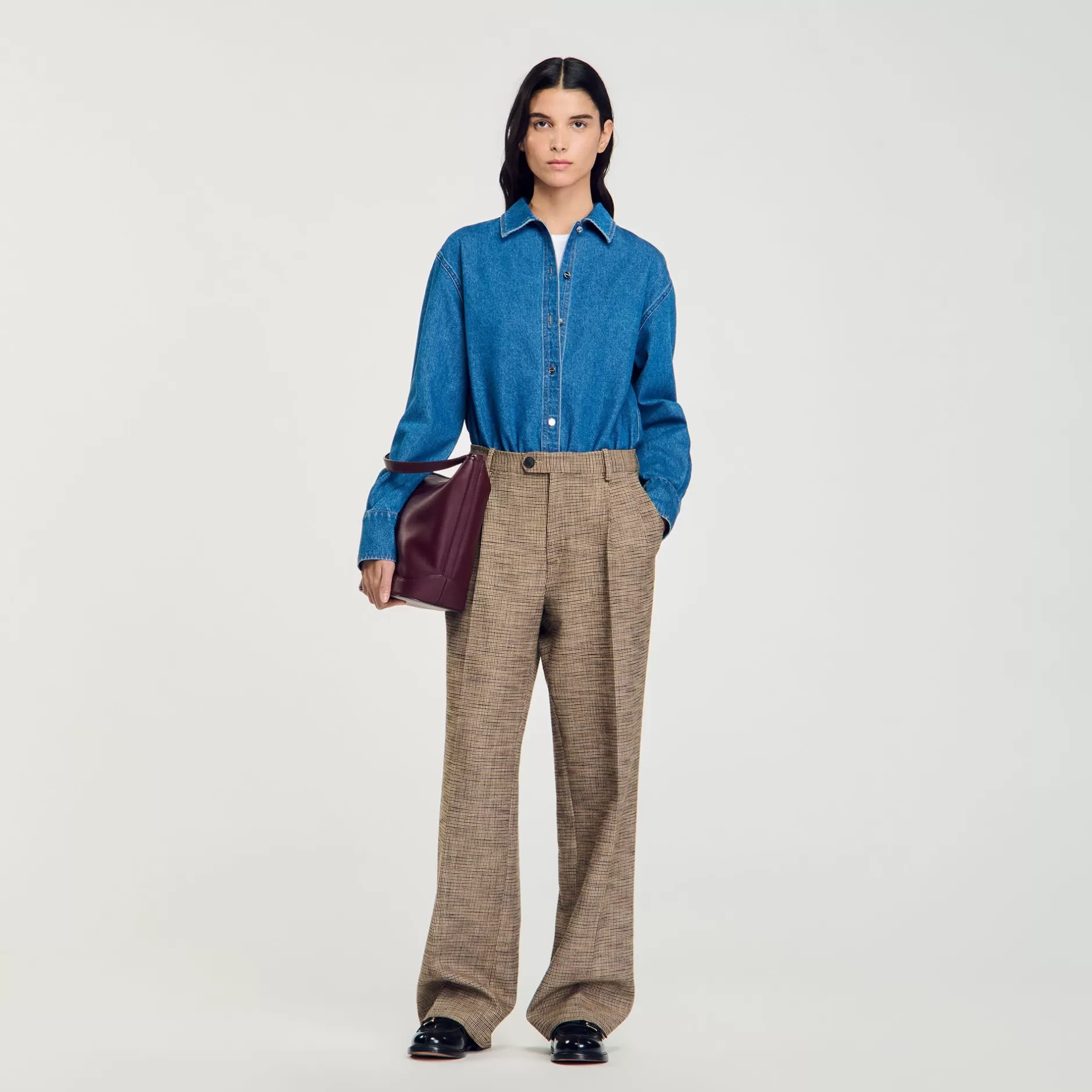 Sandro Pantaloni Con Motivo Pied De Poule<Donna Sets | Pantaloni & Jeans