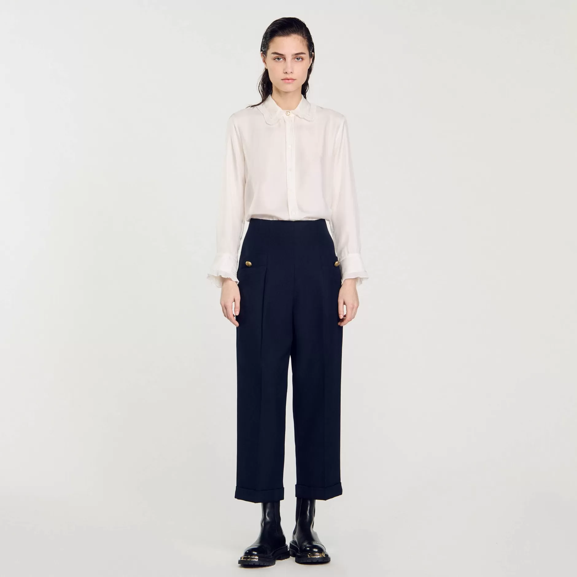 Sandro Pantaloni Larghi<Donna Tailleur | Pantaloni & Jeans