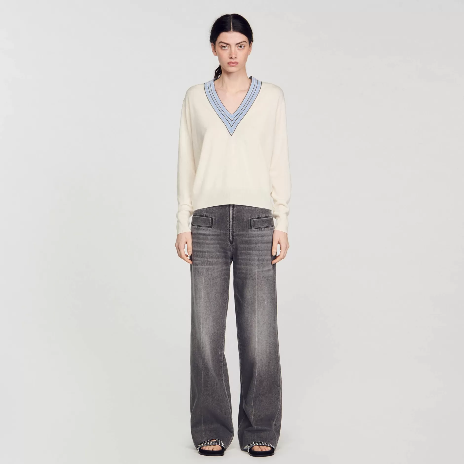 Sandro Pullover In Lana E Cashmere<Donna Maglieria & Cardigan