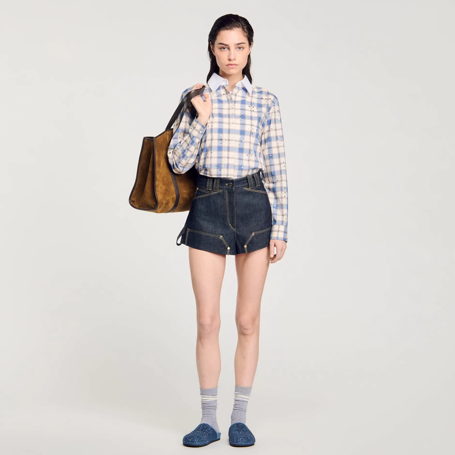 Sandro Shorts In Raw Denim<Donna Gonne & Short