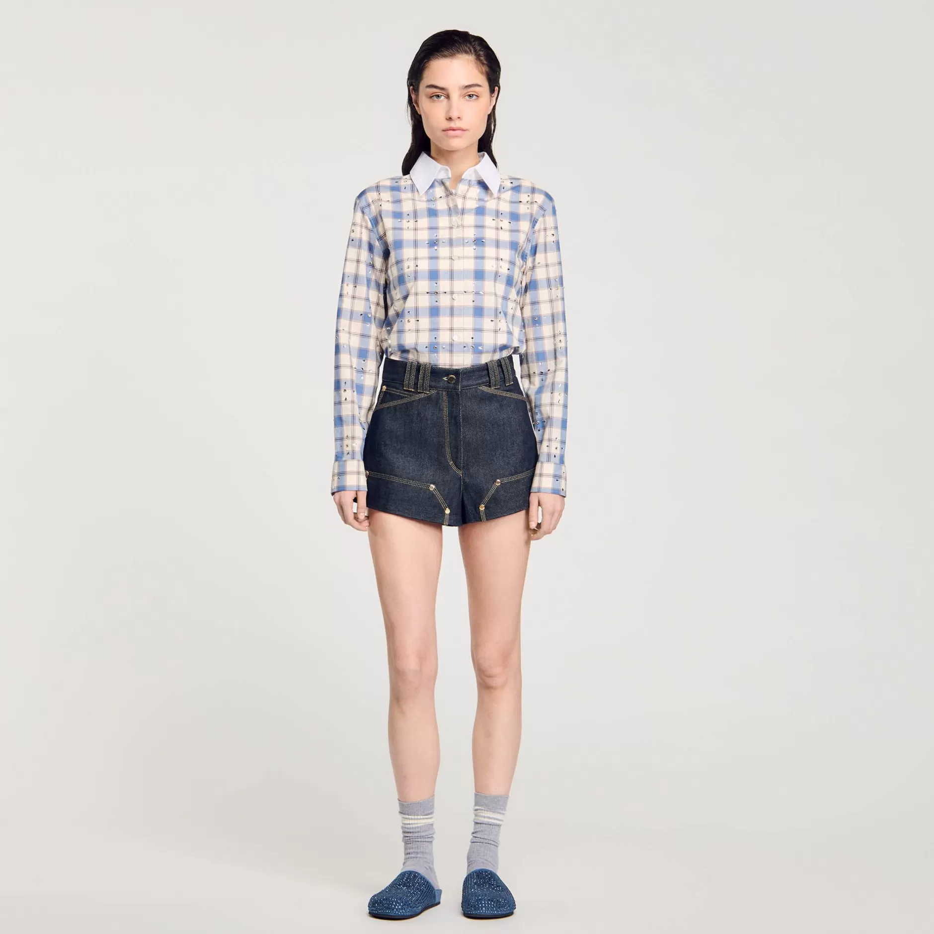 Sandro Shorts In Raw Denim<Donna Gonne & Short