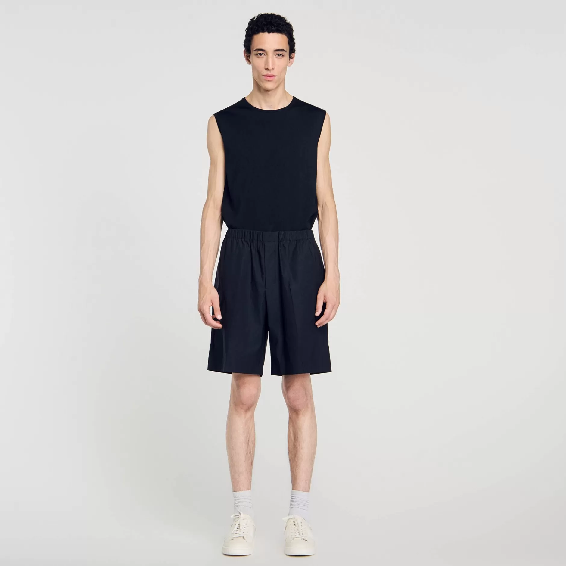 Sandro Shorts In Tela Di Cotone<Uomo Pantaloni & Short