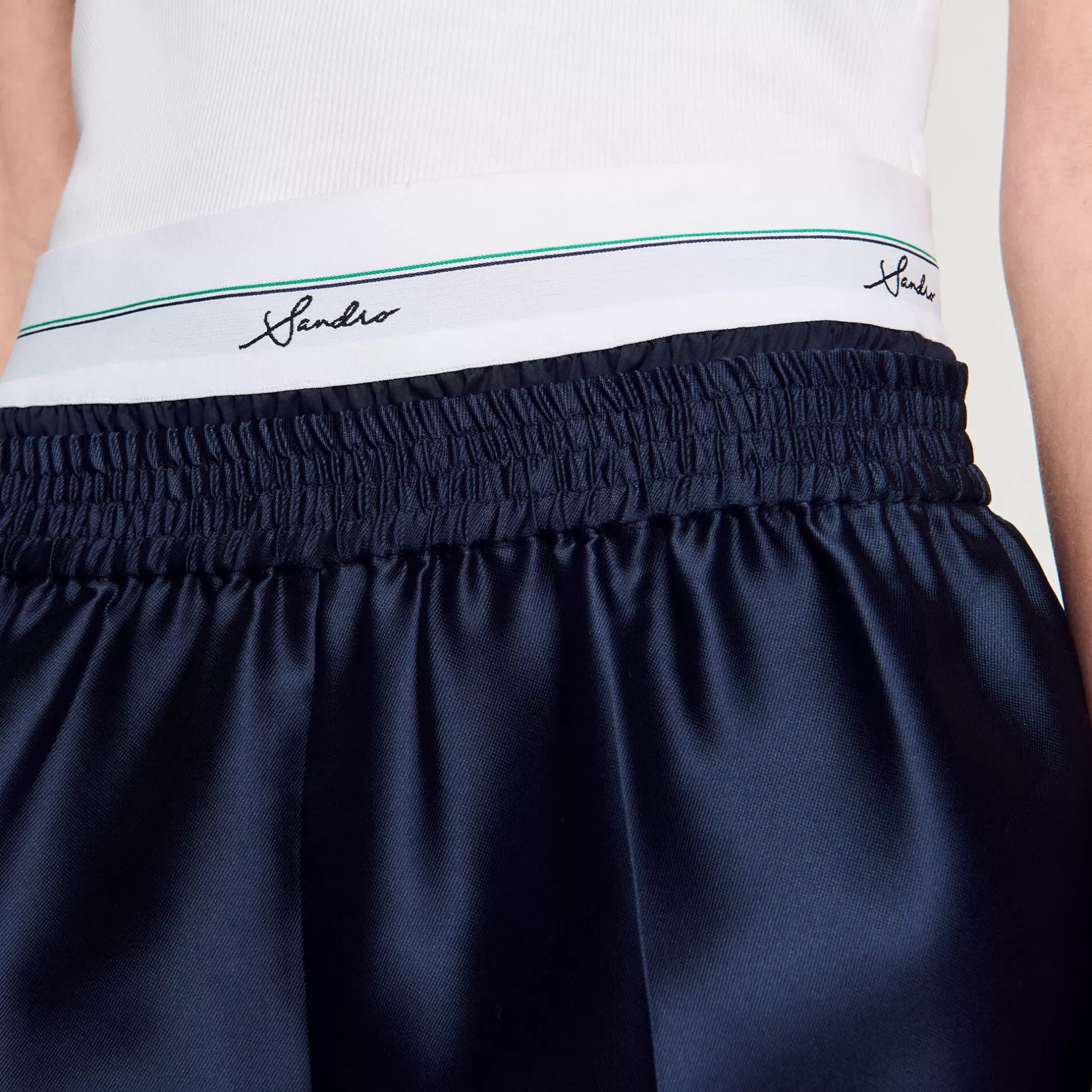 Sandro Shorts Tipo 2 In 1 In Raso<Donna Gonne & Short