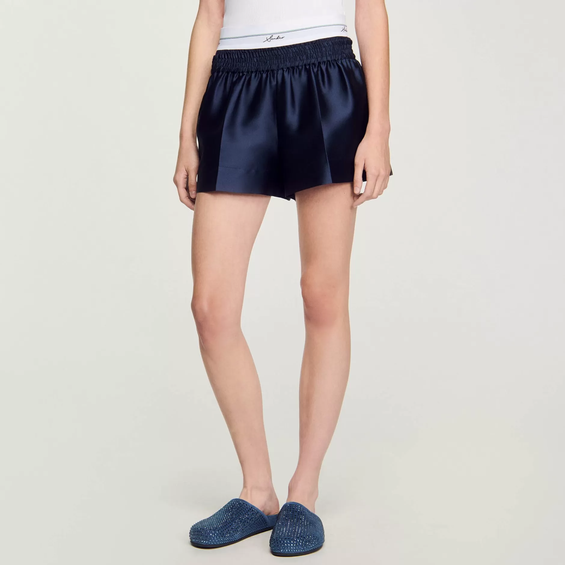 Sandro Shorts Tipo 2 In 1 In Raso<Donna Gonne & Short