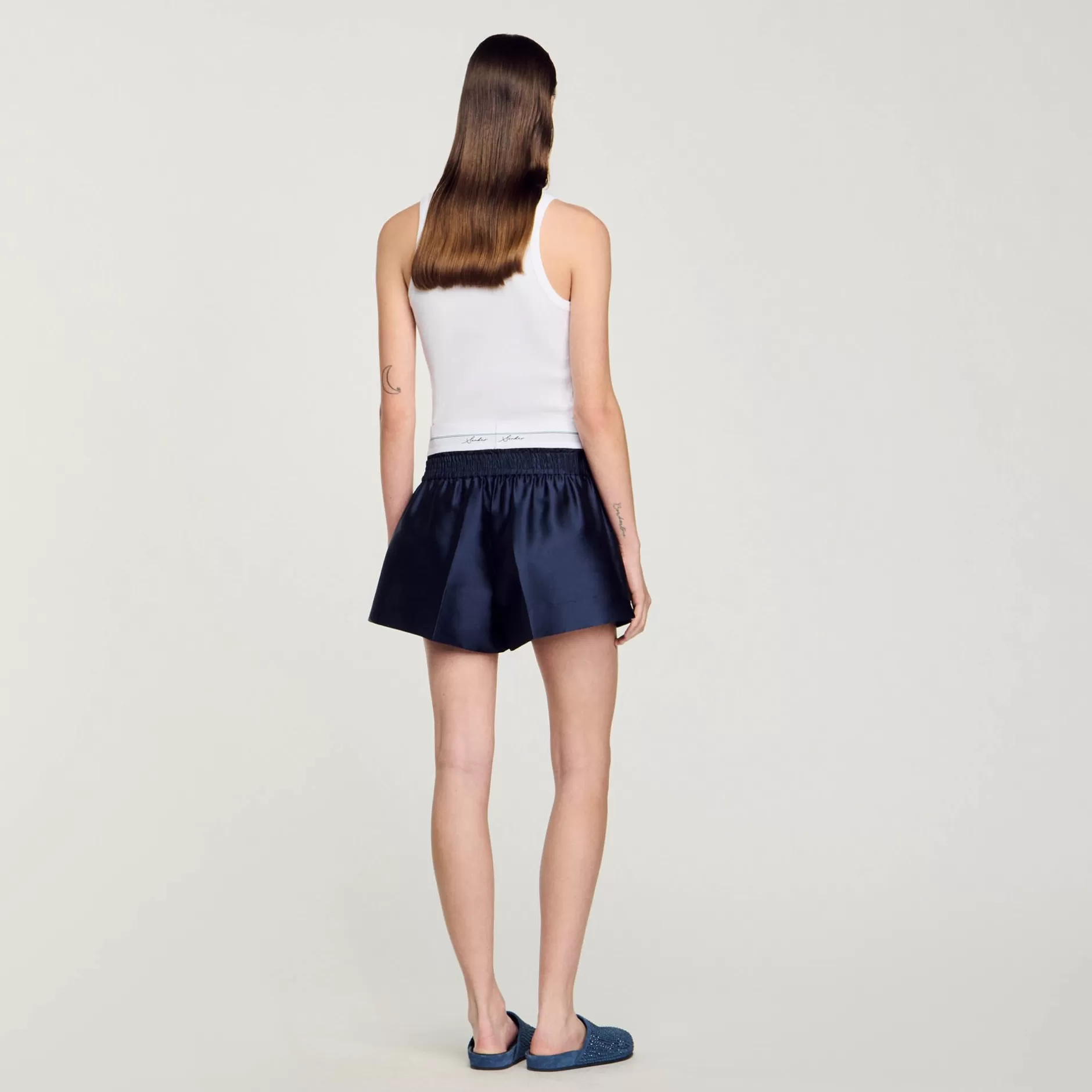 Sandro Shorts Tipo 2 In 1 In Raso<Donna Gonne & Short
