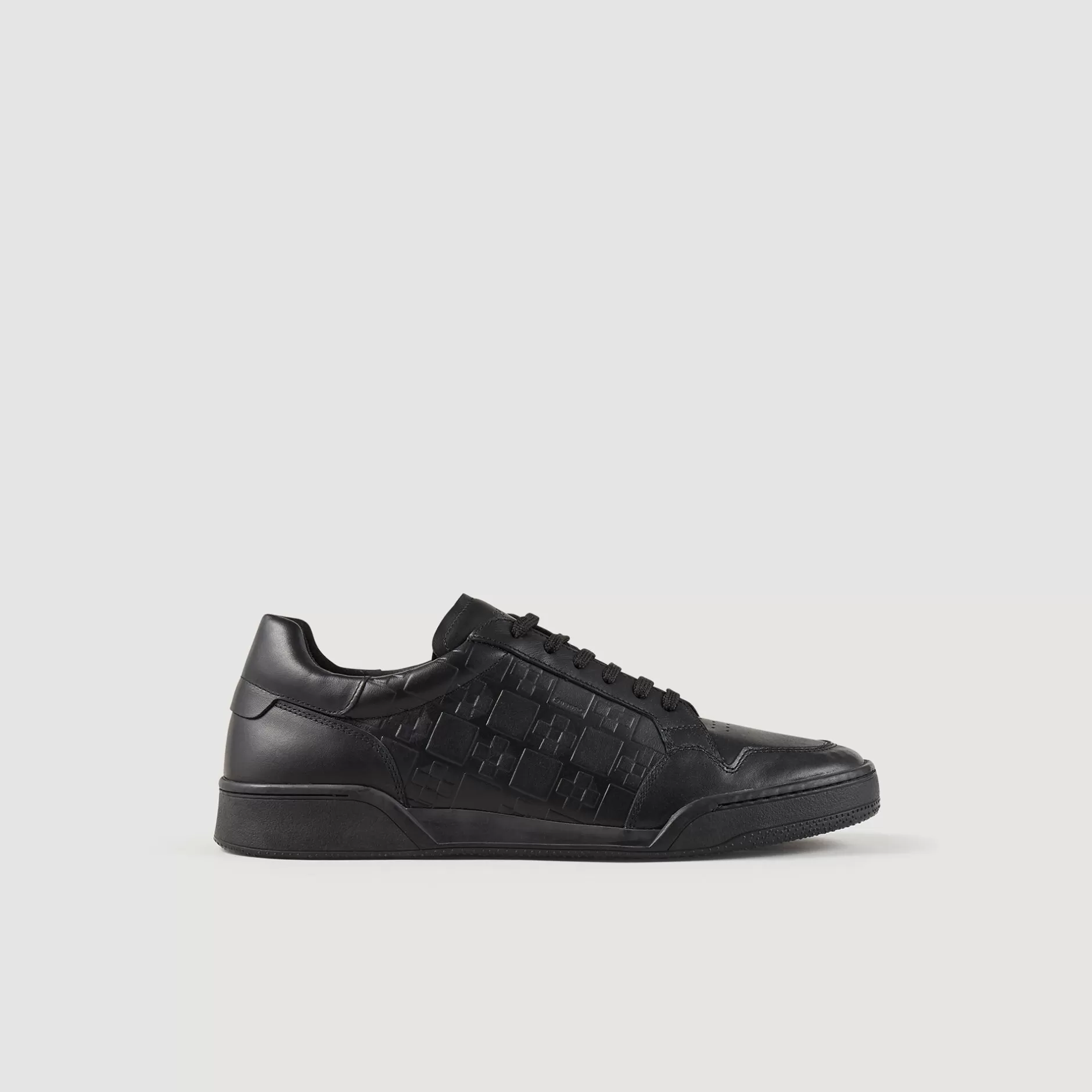 Sandro Sneaker In Pelle Goffrata Square Cross<Uomo Sneakers