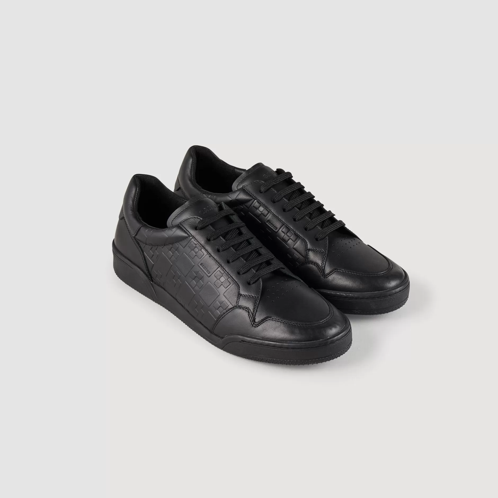 Sandro Sneaker In Pelle Goffrata Square Cross<Uomo Sneakers