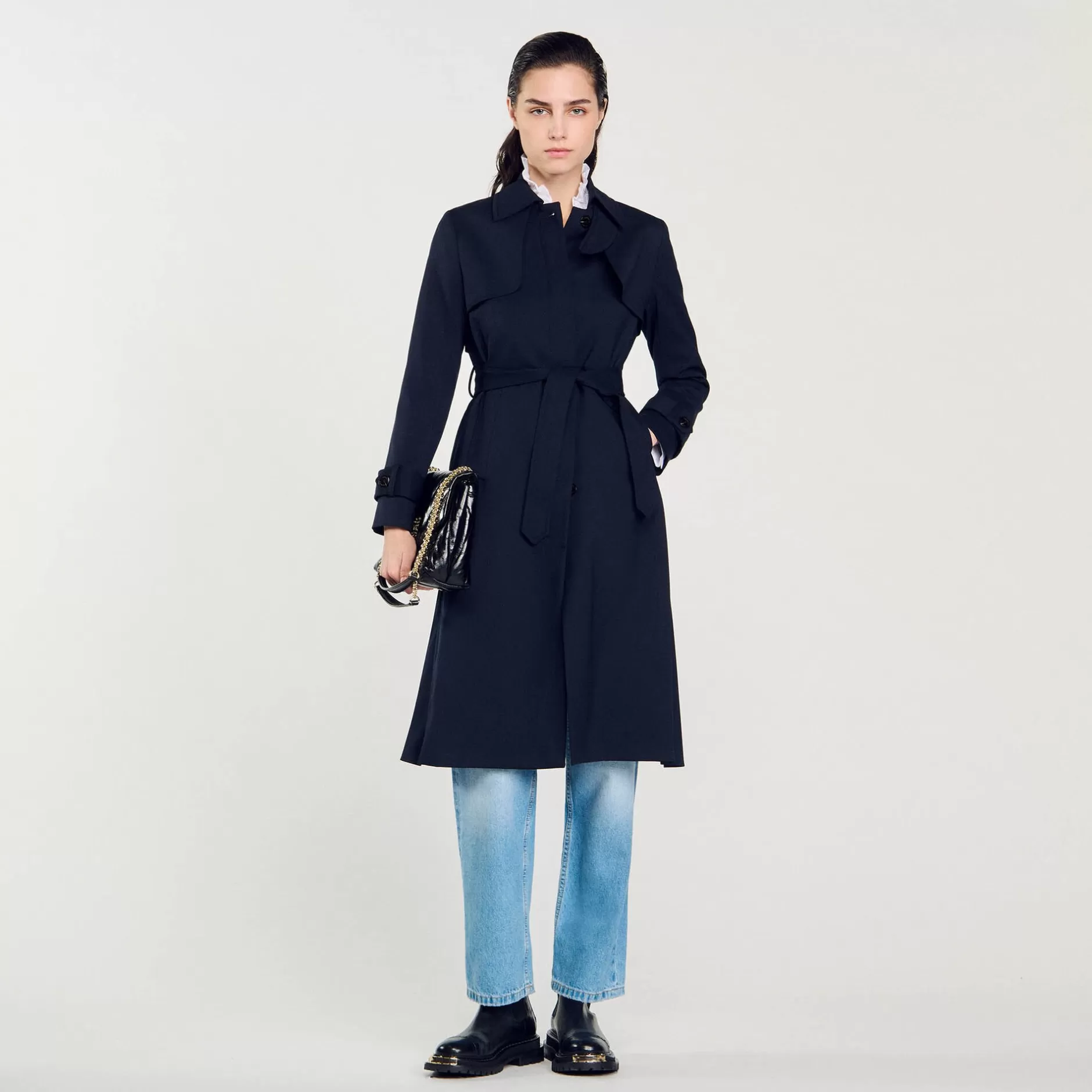 Sandro Trench Con Inserto Plissettato<Donna Cappotti