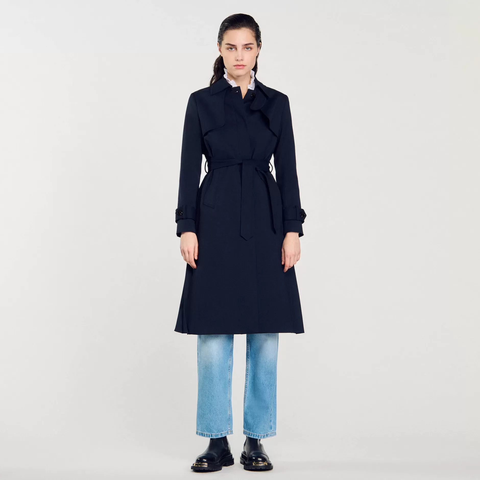 Sandro Trench Con Inserto Plissettato<Donna Cappotti