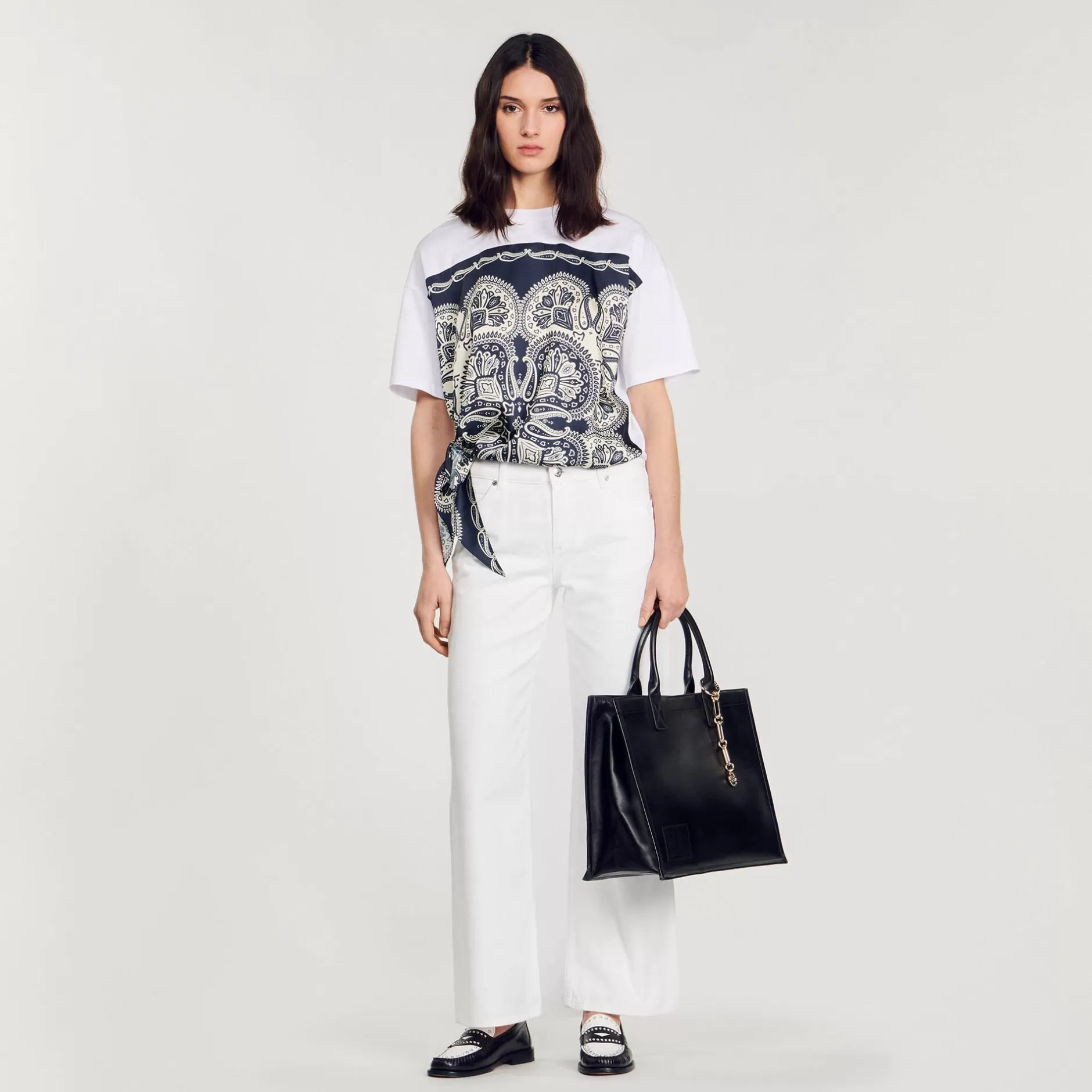 Sandro T-shirt A Foulard<Donna Magliette