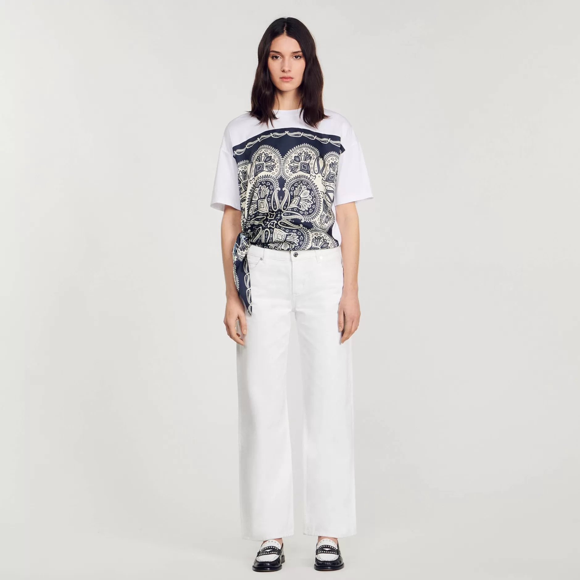 Sandro T-shirt A Foulard<Donna Magliette