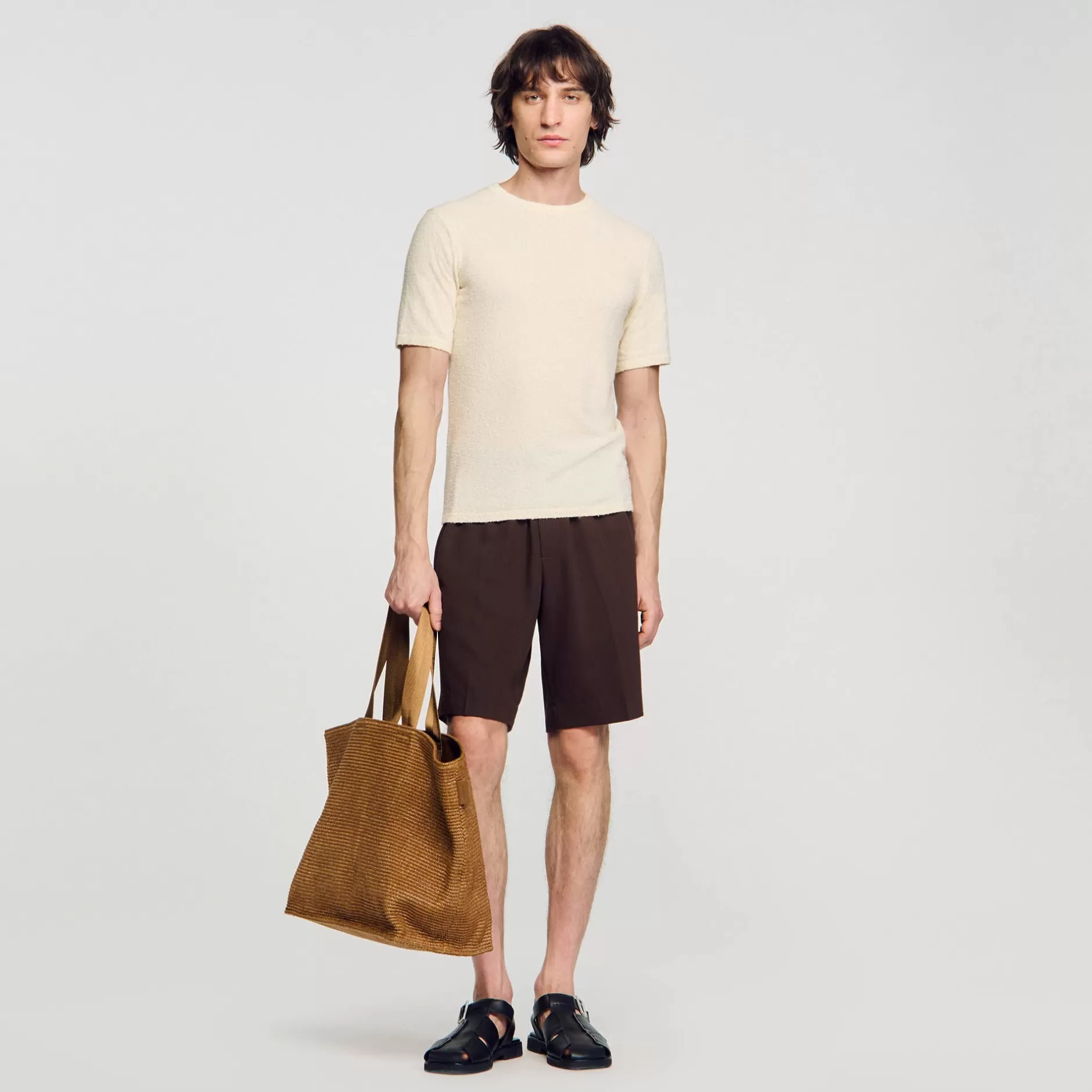 Sandro T-shirt In Maglia Bouclé<Uomo Magliette & Polo | Maglioni & Cardigan