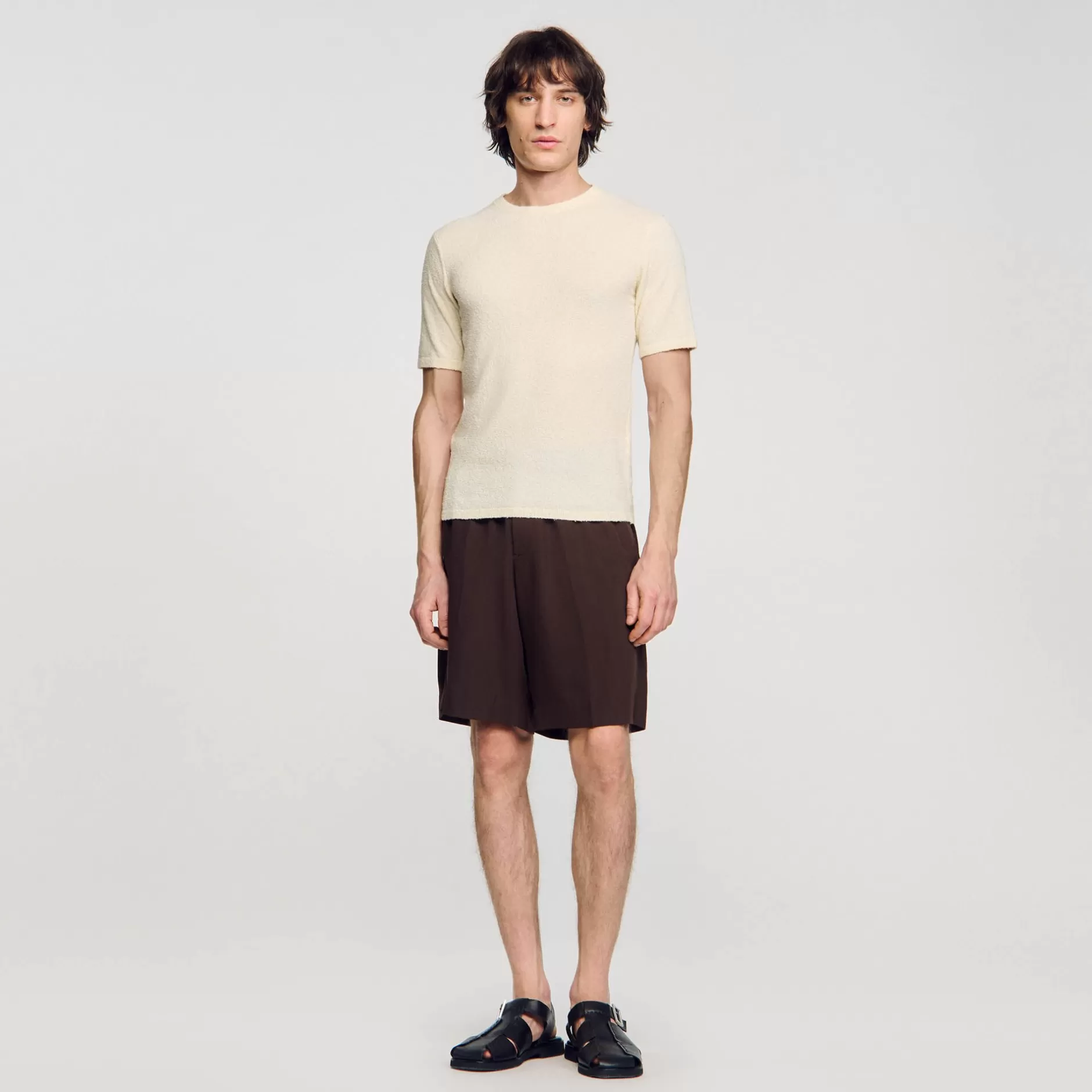 Sandro T-shirt In Maglia Bouclé<Uomo Magliette & Polo | Maglioni & Cardigan