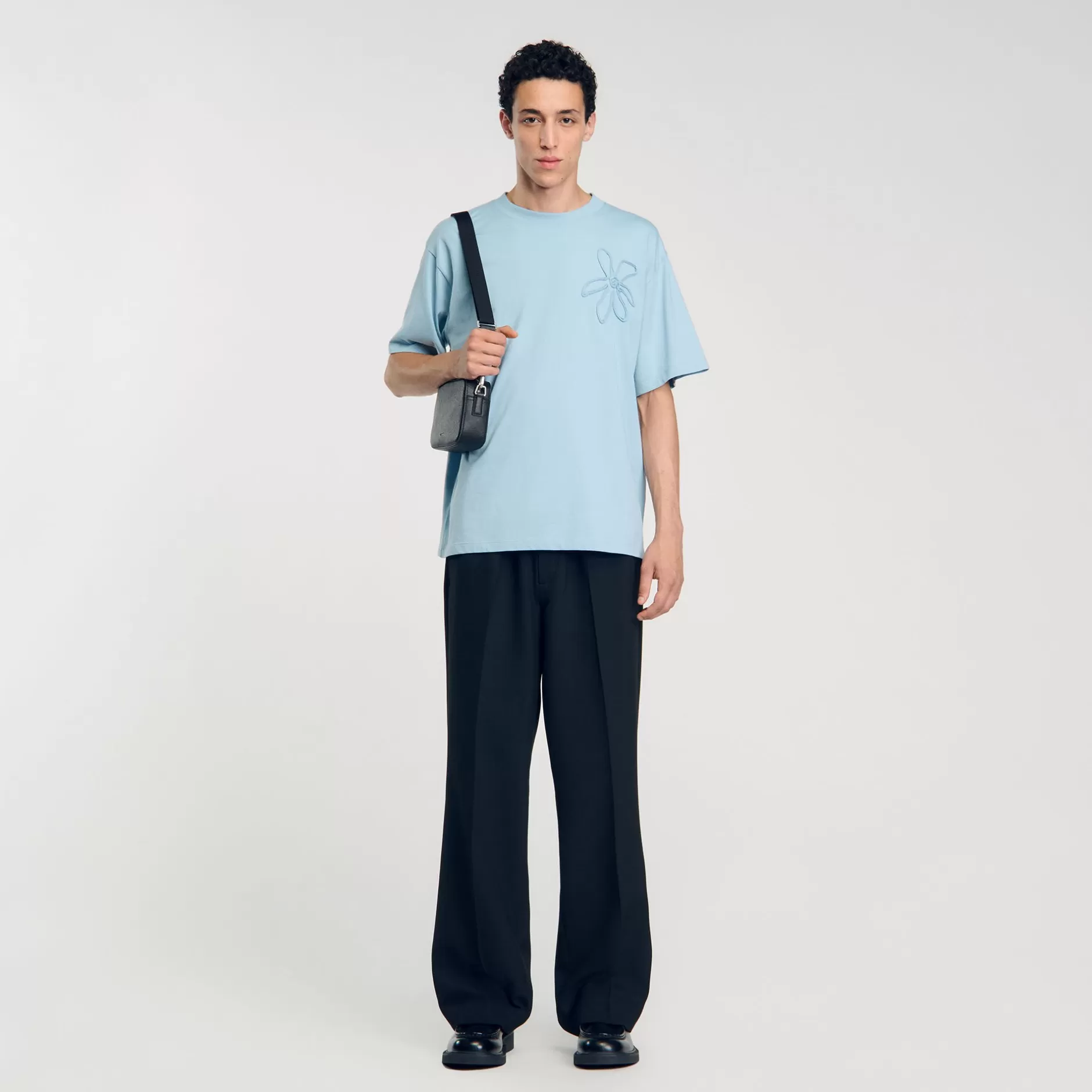 Sandro T-shirt Oversize Con Fiore<Uomo Magliette & Polo