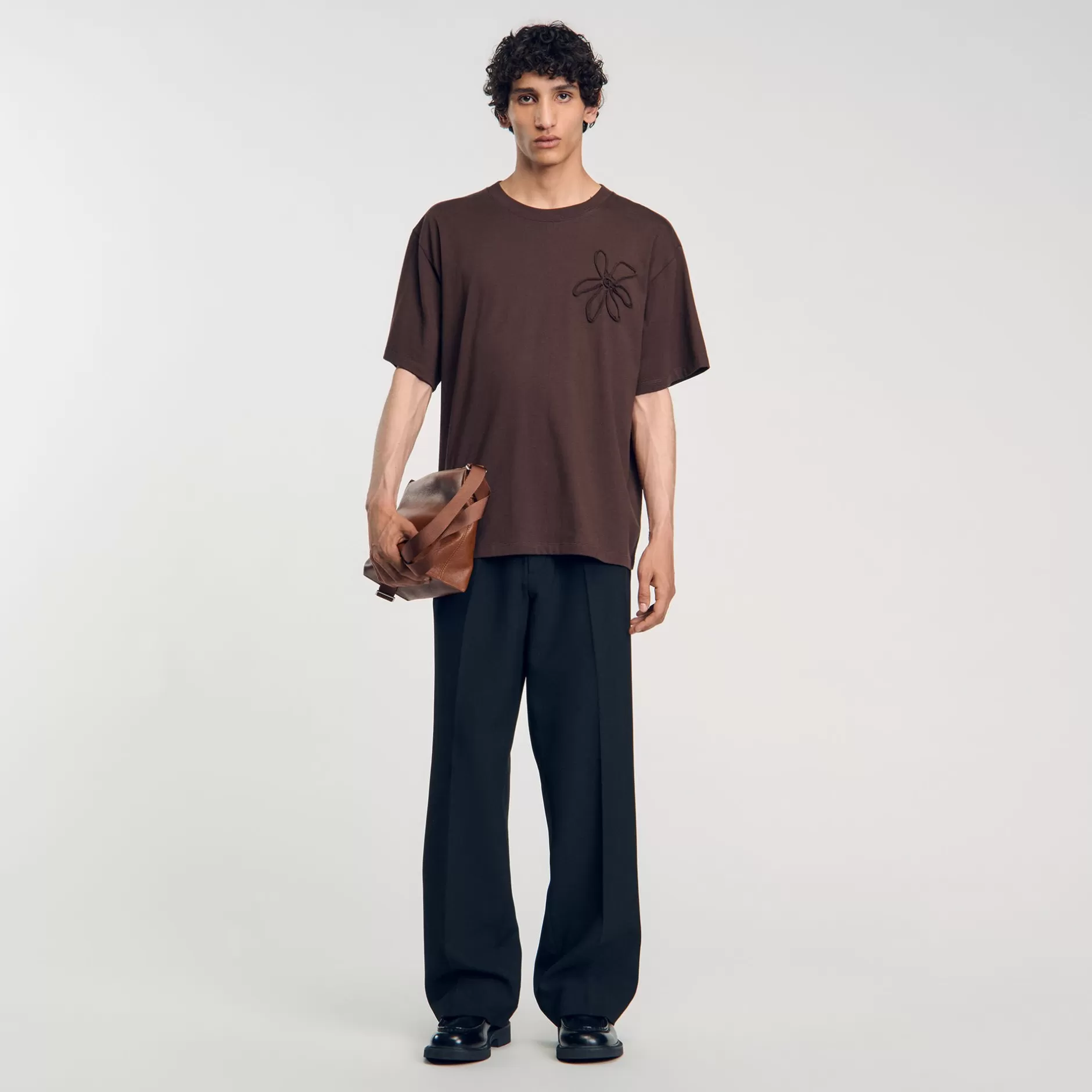 Sandro T-shirt Oversize Con Fiore<Uomo Magliette & Polo