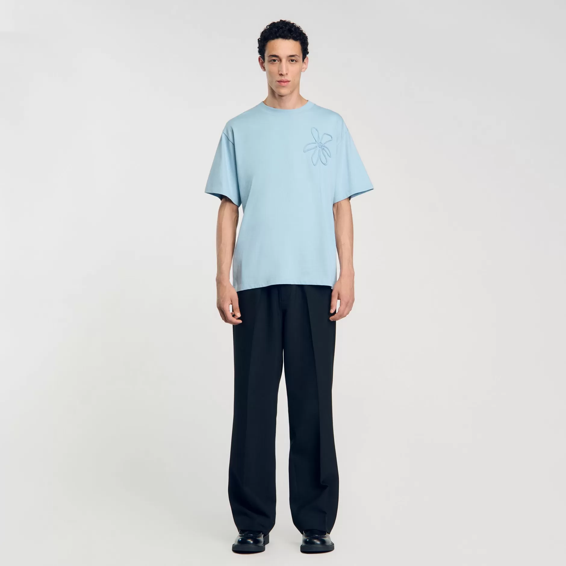 Sandro T-shirt Oversize Con Fiore<Uomo Magliette & Polo