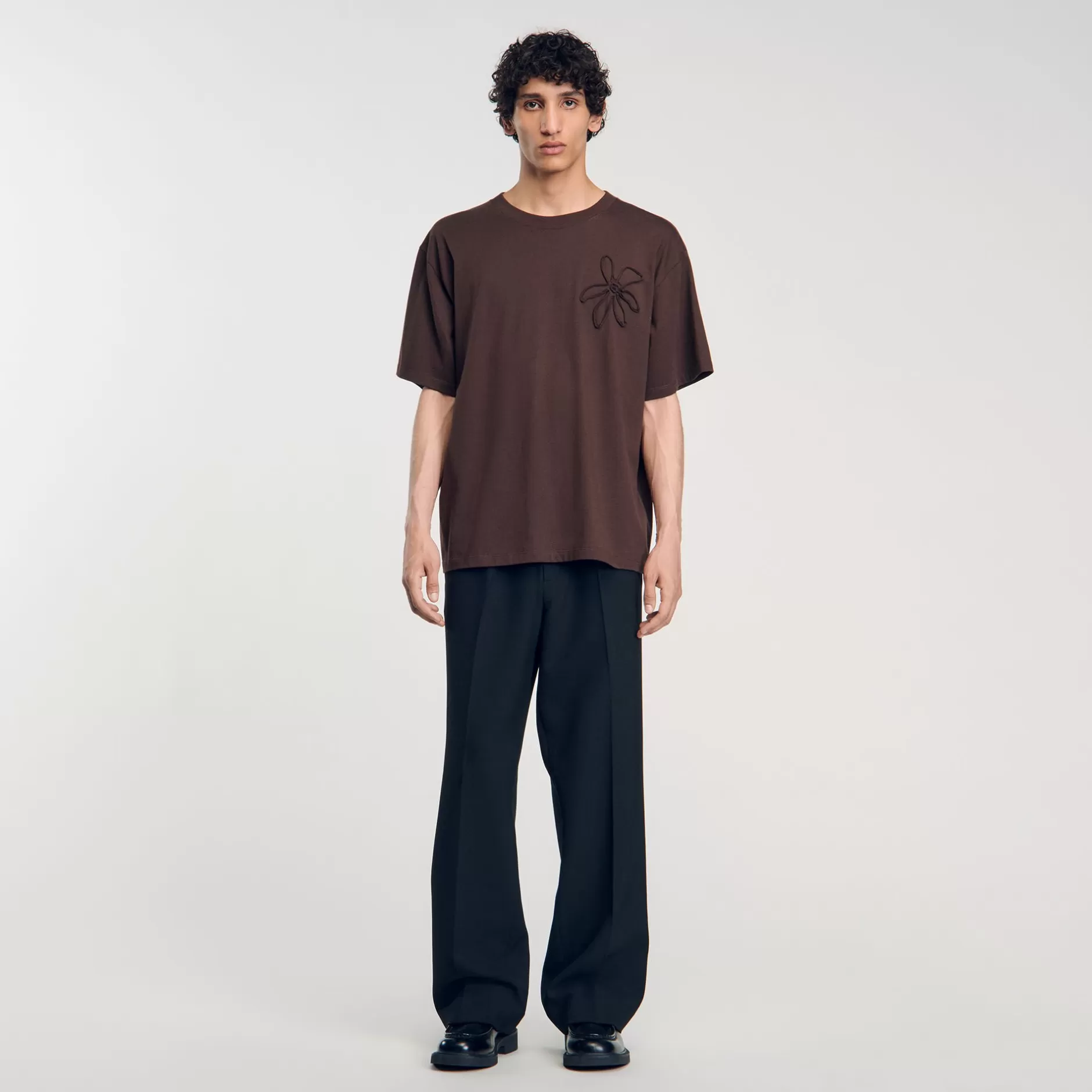 Sandro T-shirt Oversize Con Fiore<Uomo Magliette & Polo